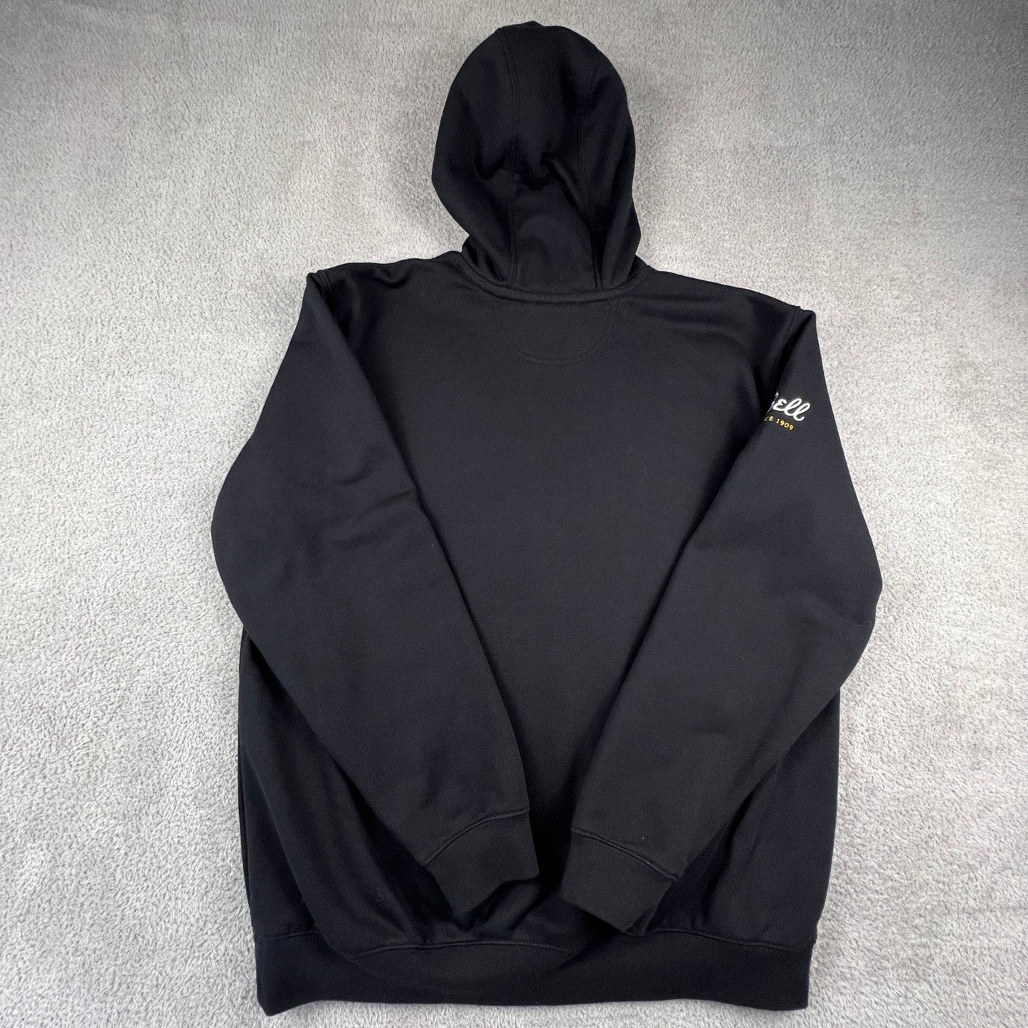 Carhartt Hoodie Mens Large Black Loose Fit K121 BLK Bell Since 1909 Sweatshirt