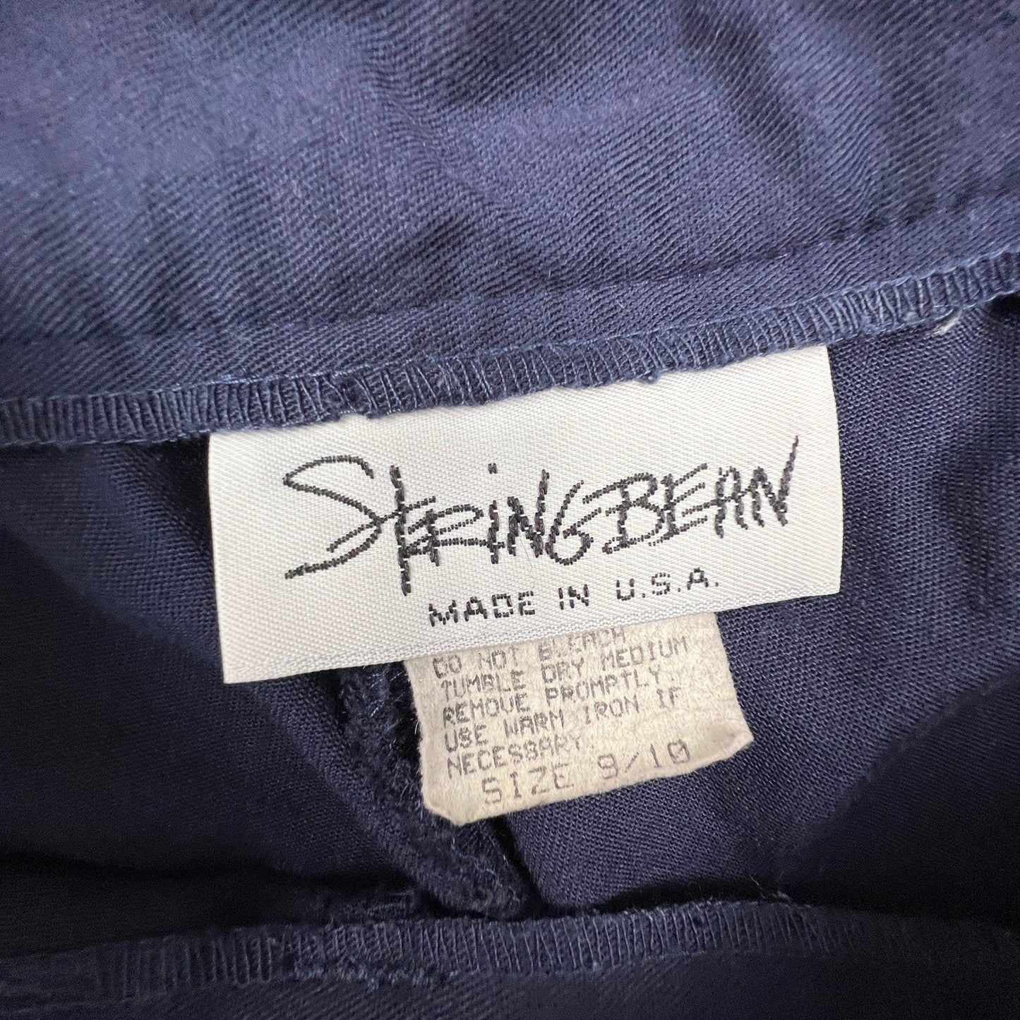 Stringbean Pleated Trousers Womens 9/10 Navy Blue High Rise Tapered Vintage USA