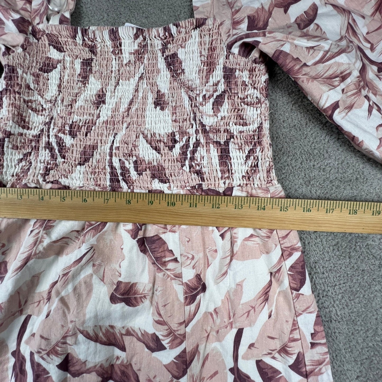 Costal Cowgirl Smocked Linen Blend Maxidress Womens Medium Resort