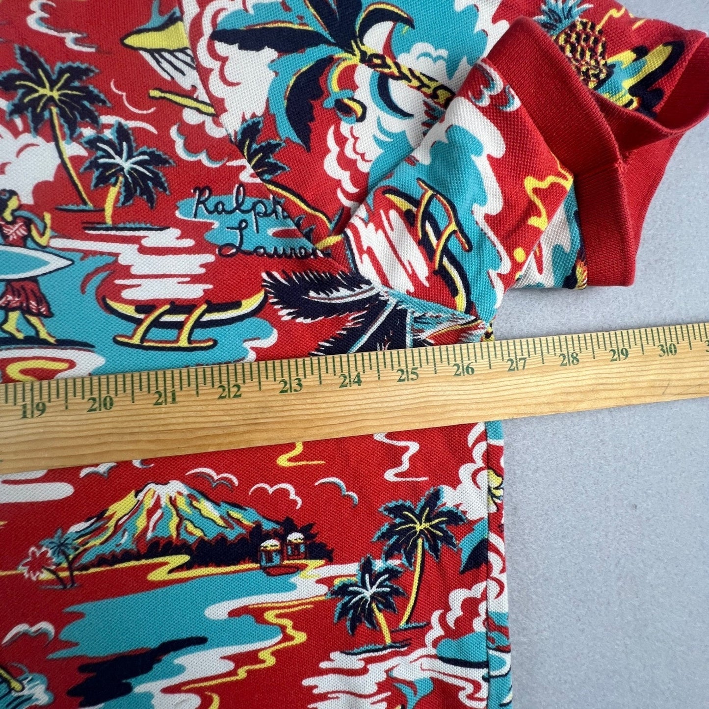 Polo Ralph Lauren Polo Shirt Mens XXL Red Aloha Tropical Hawaiian Classic Fit