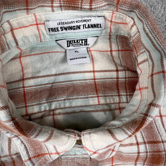 Duluth Trading Co Flannel Shirt Womens XL Lumberjack Grunge Free Swingin Outdoor