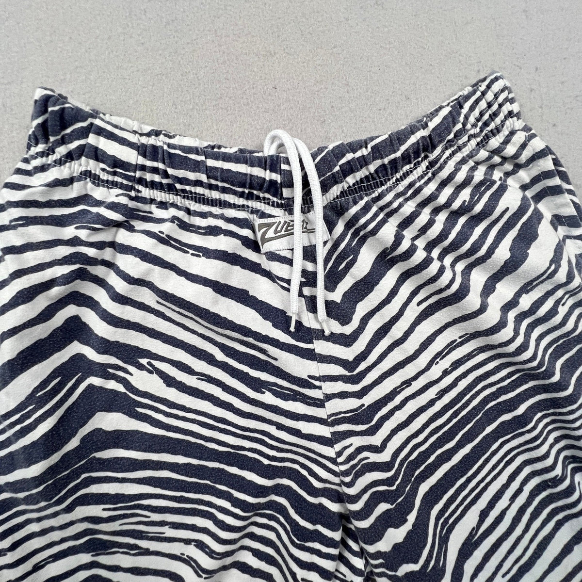 Zubaz Zebra Print Pants Mens Medium Black White Tapered Retro Loungewear Joggers