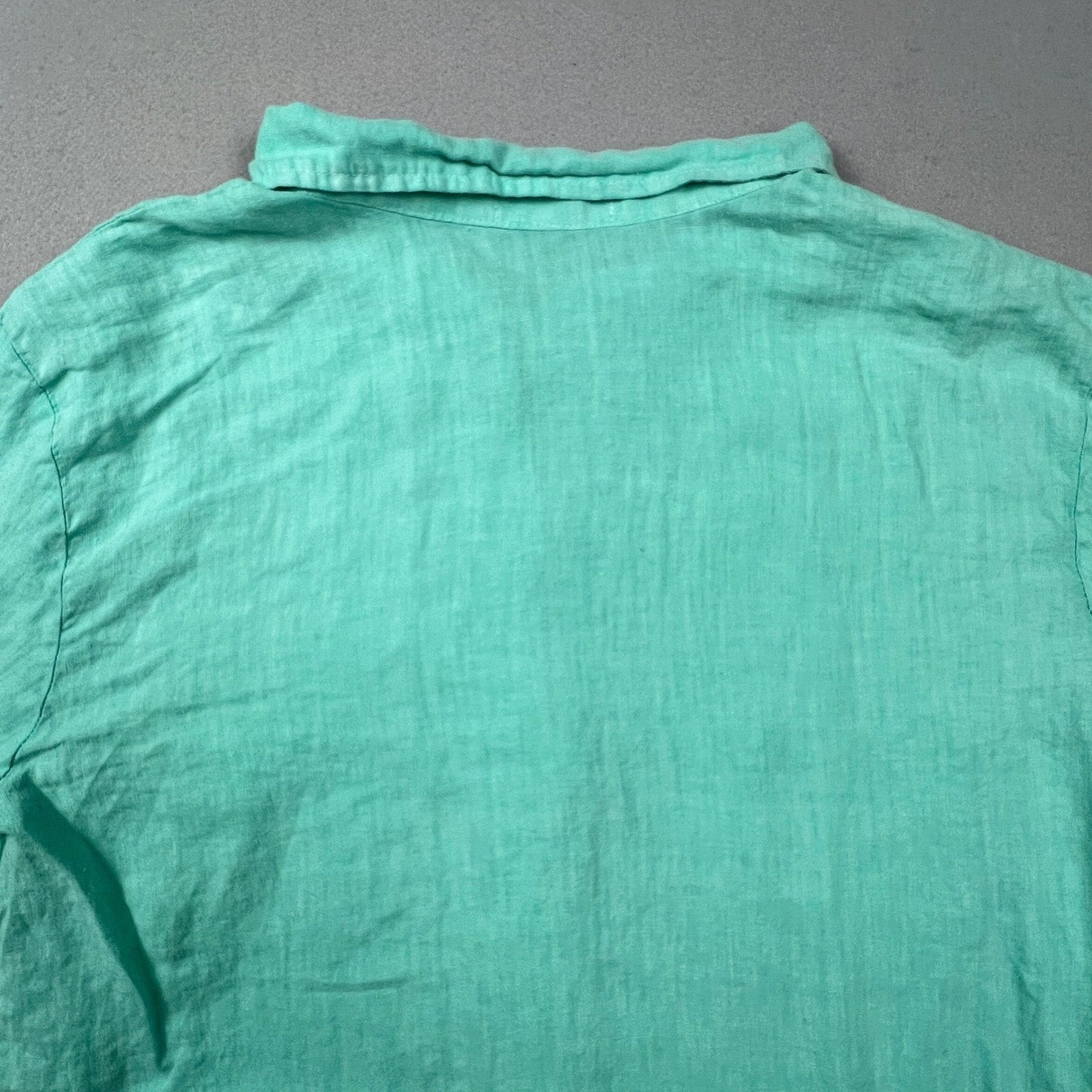 Fresh Produce Linen Button Down Shirt Womens L Seafoam Coastal Casual Summer