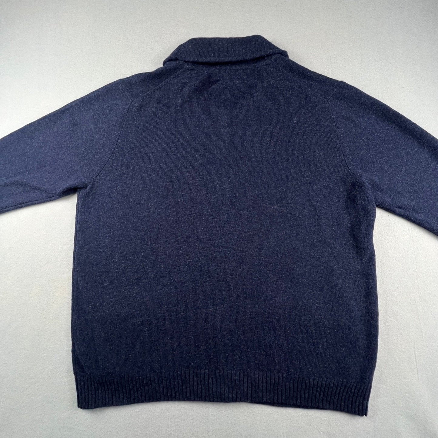 Psycho Bunny Cardigan Sweater Mens 2XL Navy Blue Wool Logo Shawl Preppy Academia