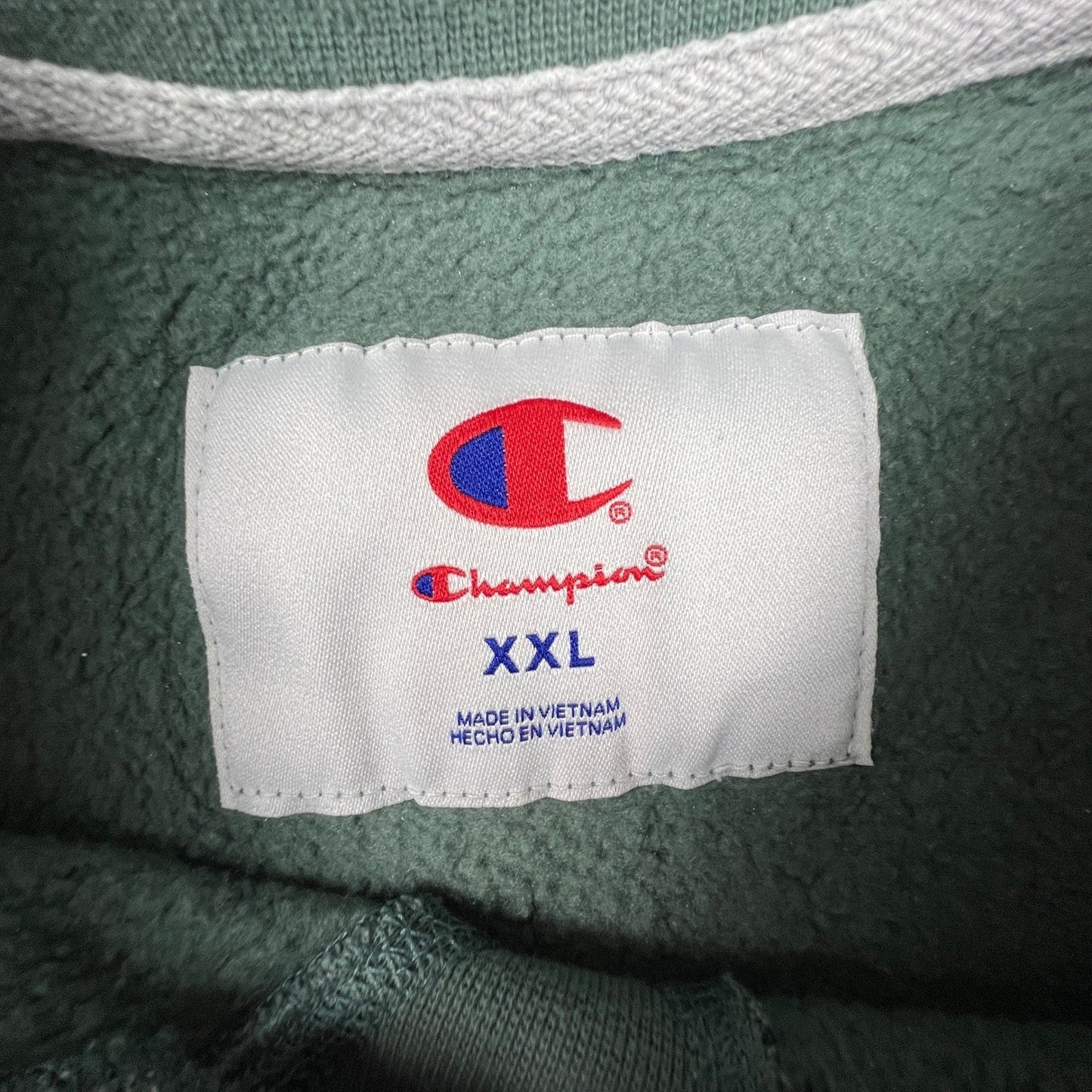 Champion Sweatshirt Men XXL Green Reverse Weave Big Logo Crewneck Pullover Sport