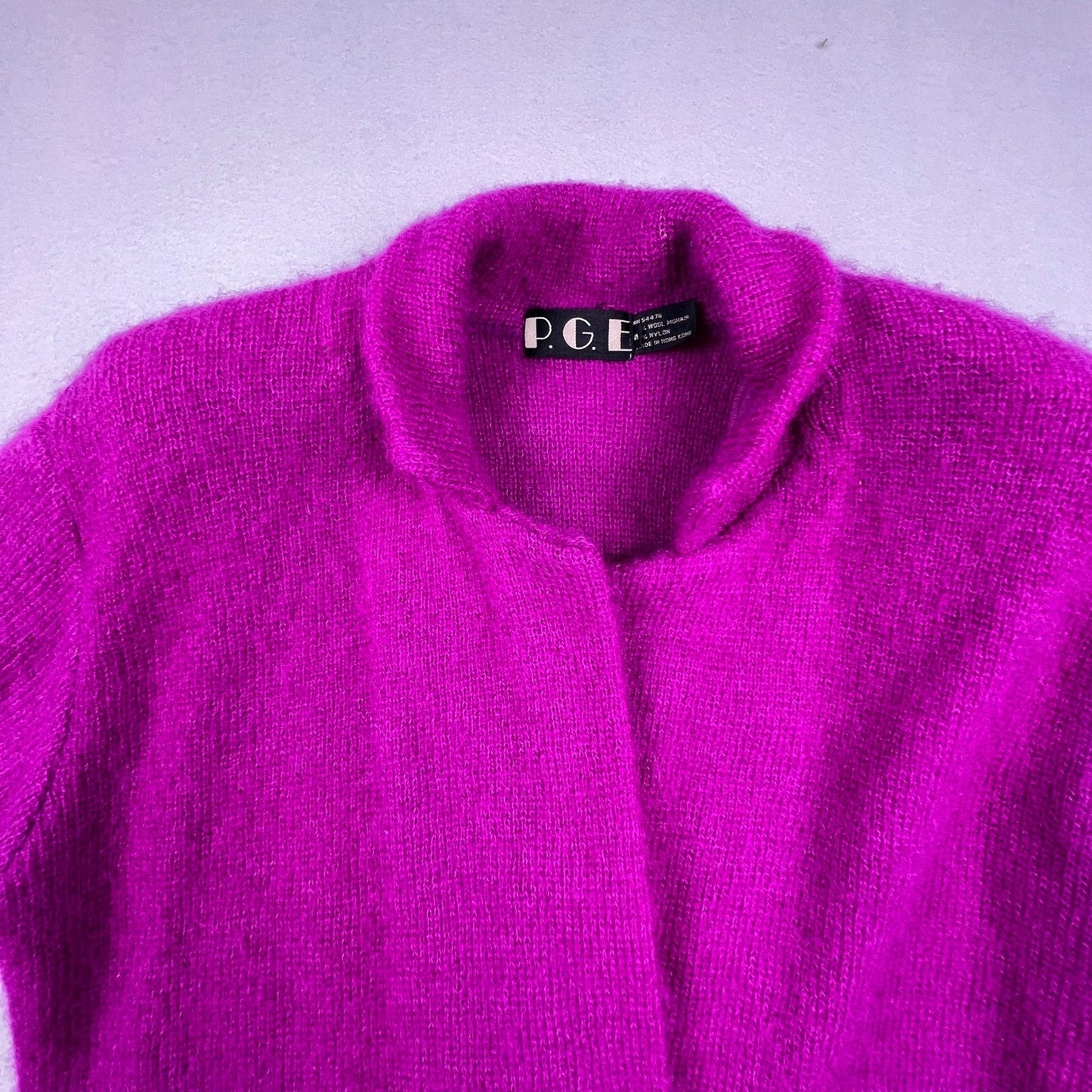 VTG P.G.E. Mohair Wool Cardigan Sweater Womens Medium Fuzzy Coat Classy 90s