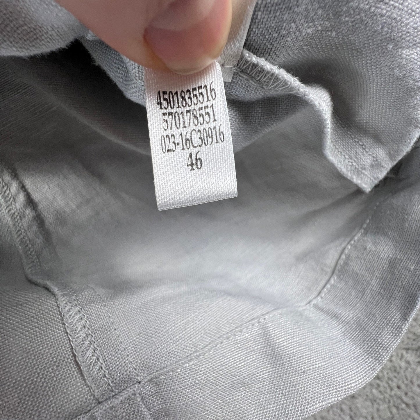 100% Linen Summer Jacket Womens 2 Large Gray Utility Quite Luxury Minimalist