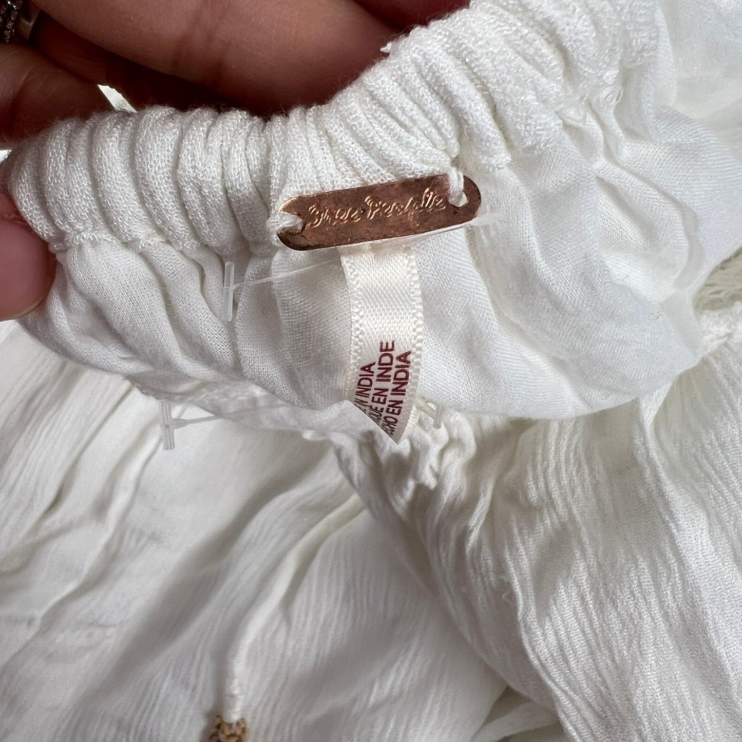 NWT Free People Maxi Dress XS Ivory White Lace Ruffle Halter Boho Summer Wedding