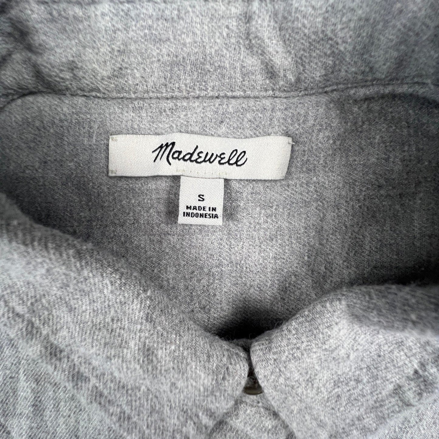 Madewell Cotton Shirt Womens Small Gray Button Up Long Sleeve Casual Minimalist