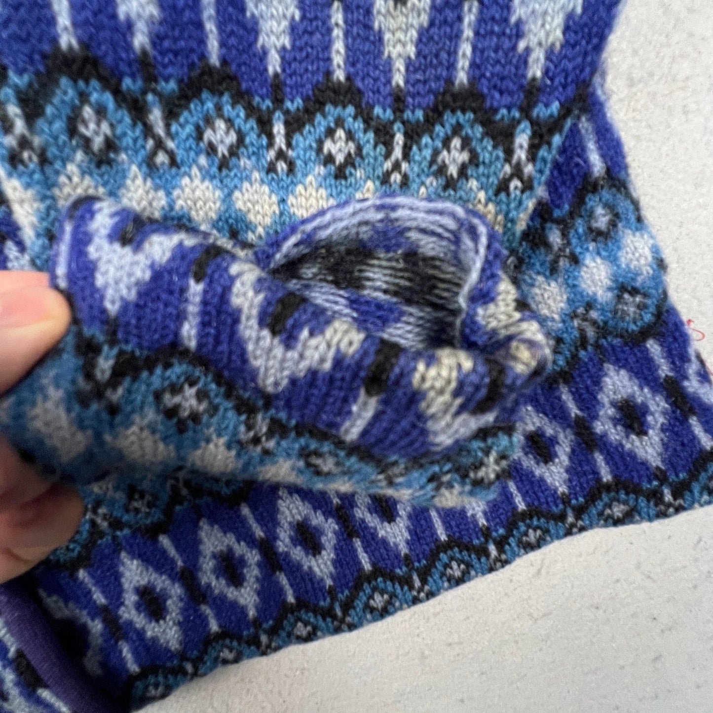 Vintage Iceland Jersey Modeller Cardigan Women 44 Fair Isle Knit Sweden Scando