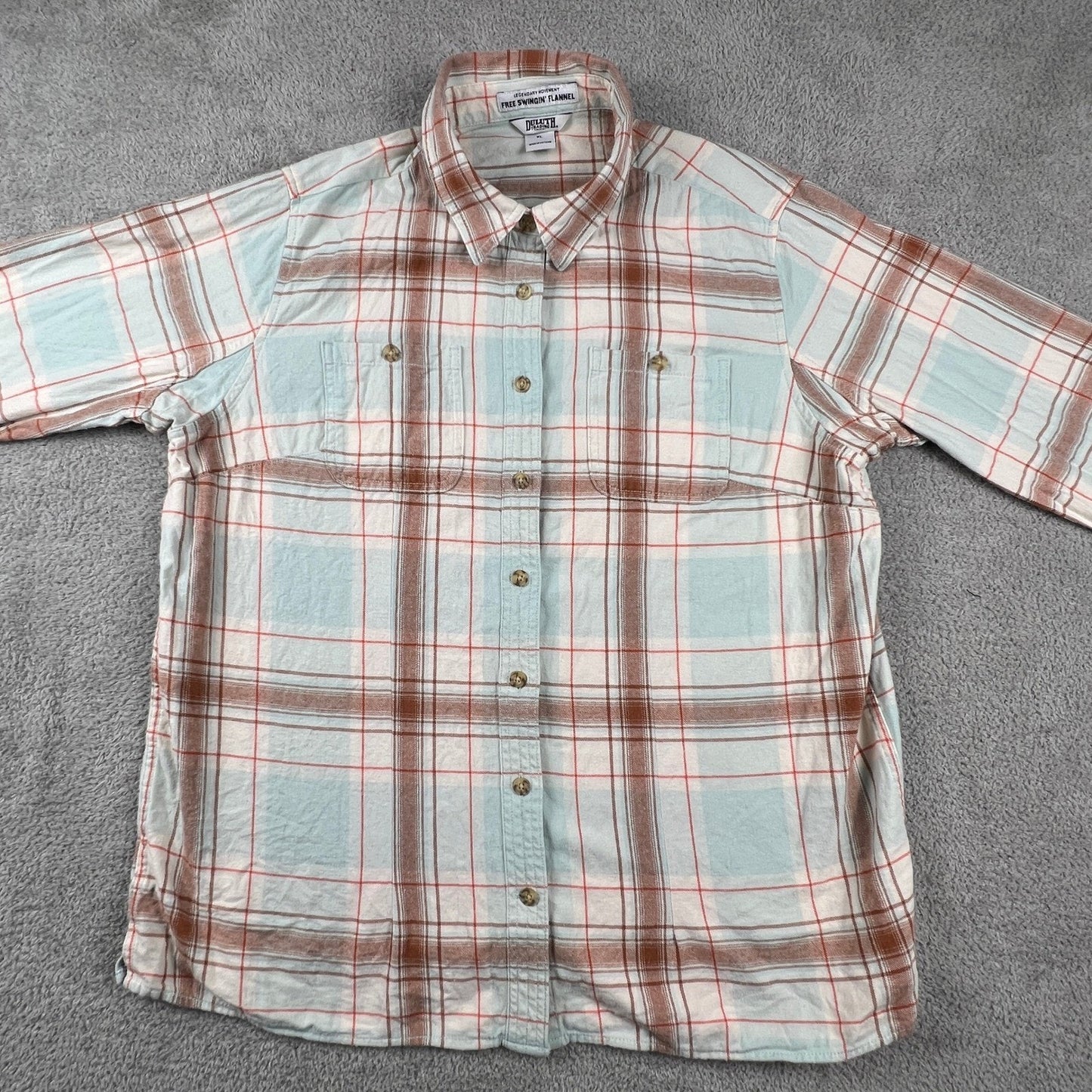 Duluth Trading Co Flannel Shirt Womens XL Lumberjack Grunge Free Swingin Outdoor