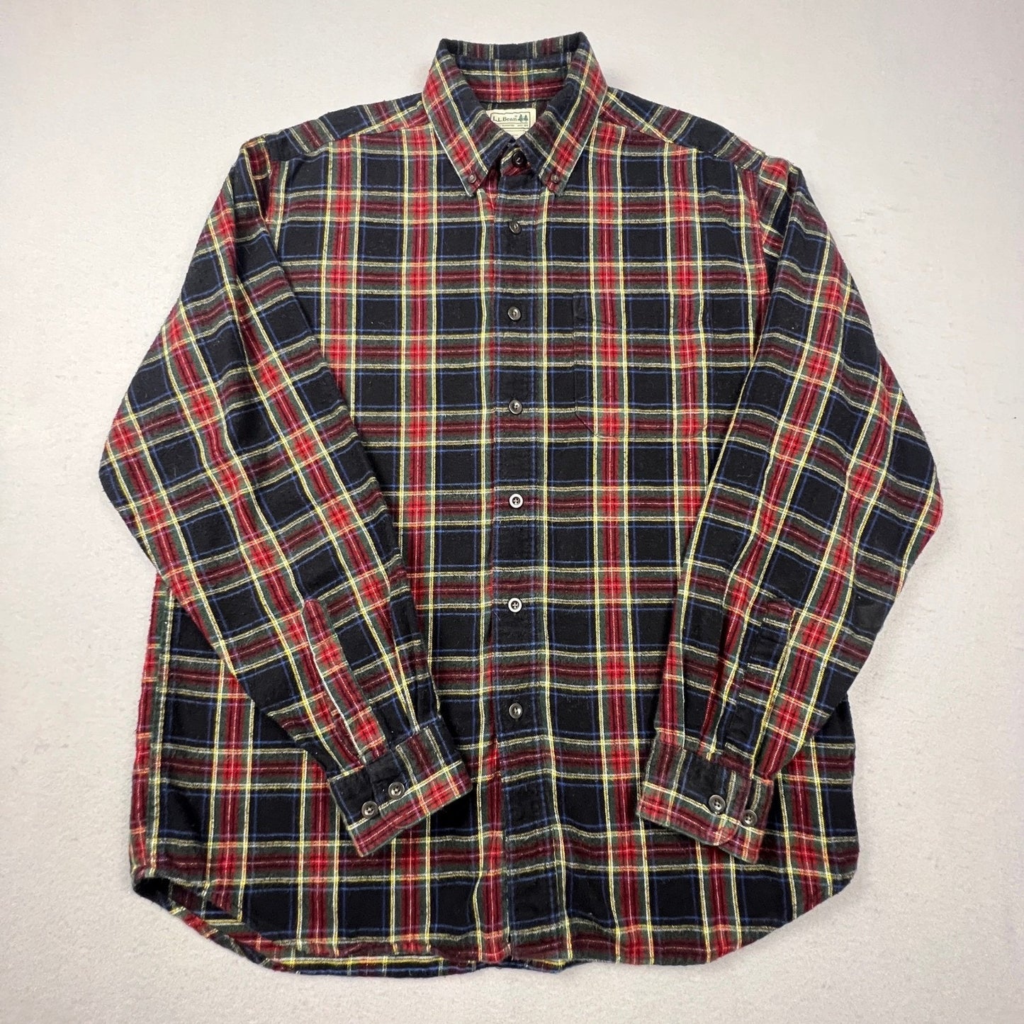 VTG L.L. Bean Flannel Shirt Mens Medium Regular Plaid Cotton Outdoor Casual