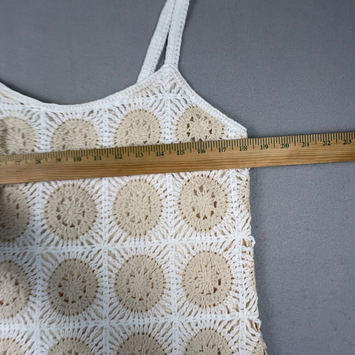 Zara Crochet Mini Dress Womens XL Lined Boho Festival Bridal Coquette