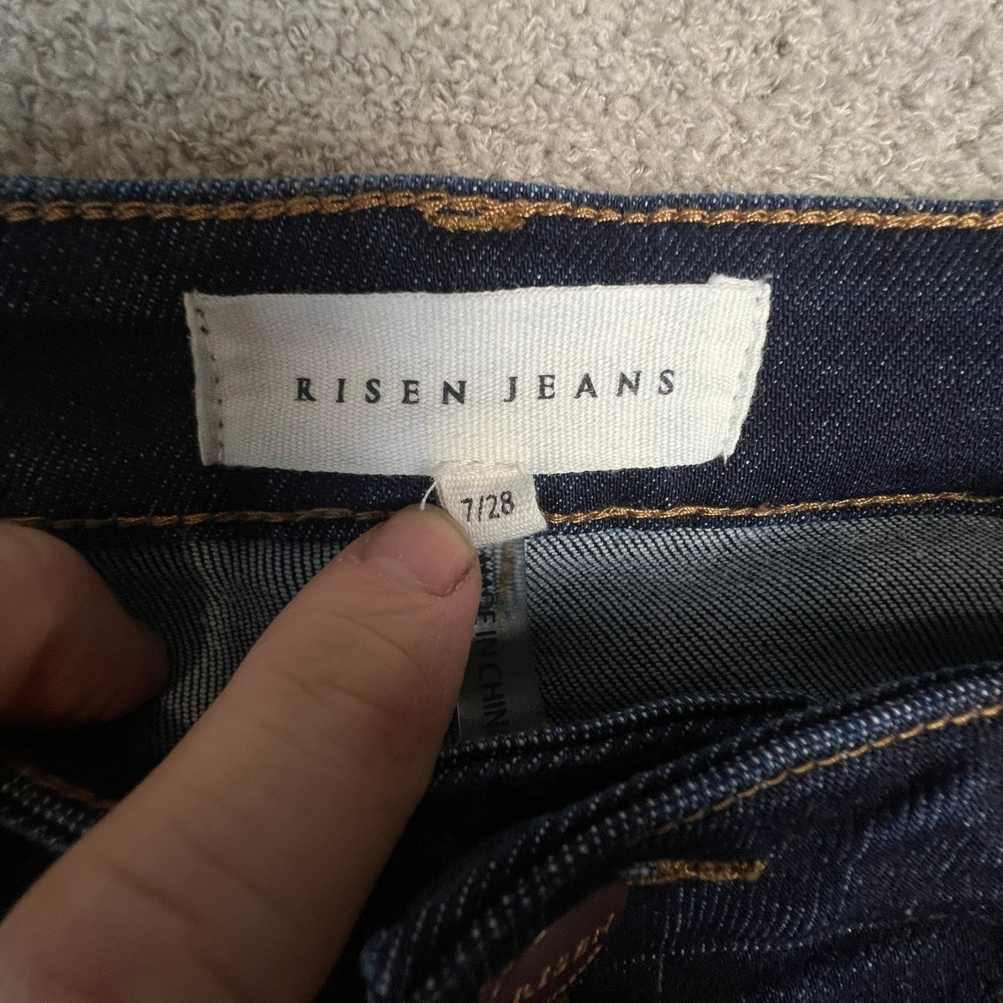Risen Jeans Women's Size 7 High Rise Wide Leg Dark Wash Denim Jeans 28" Waist