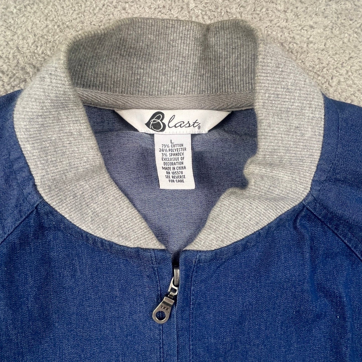 VTG Blast Denim Tracksuit Straight Leg Unisex Blue Retro Casual Loungewear Stret
