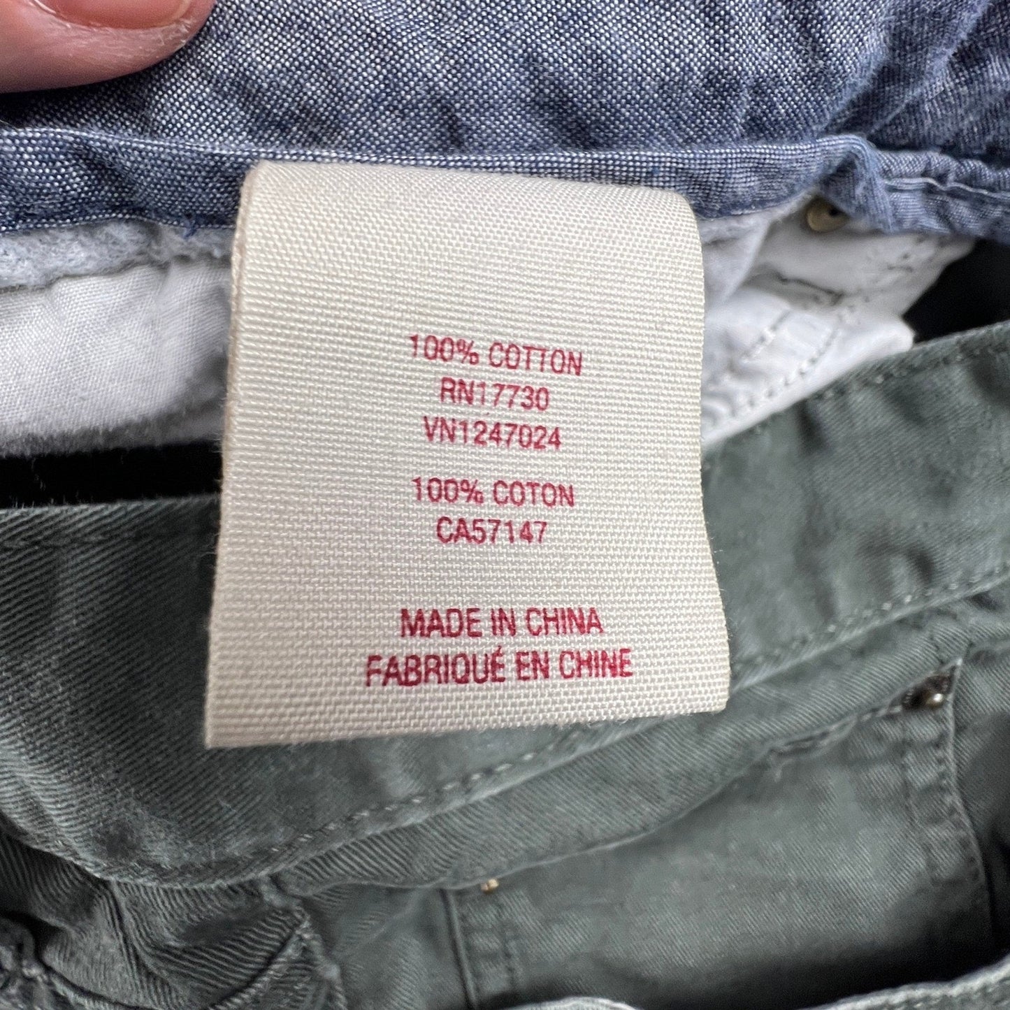 Mossimo Supply Co Pants Mens 34x31 Olive Green Slim Straight Cotton Chino Casual