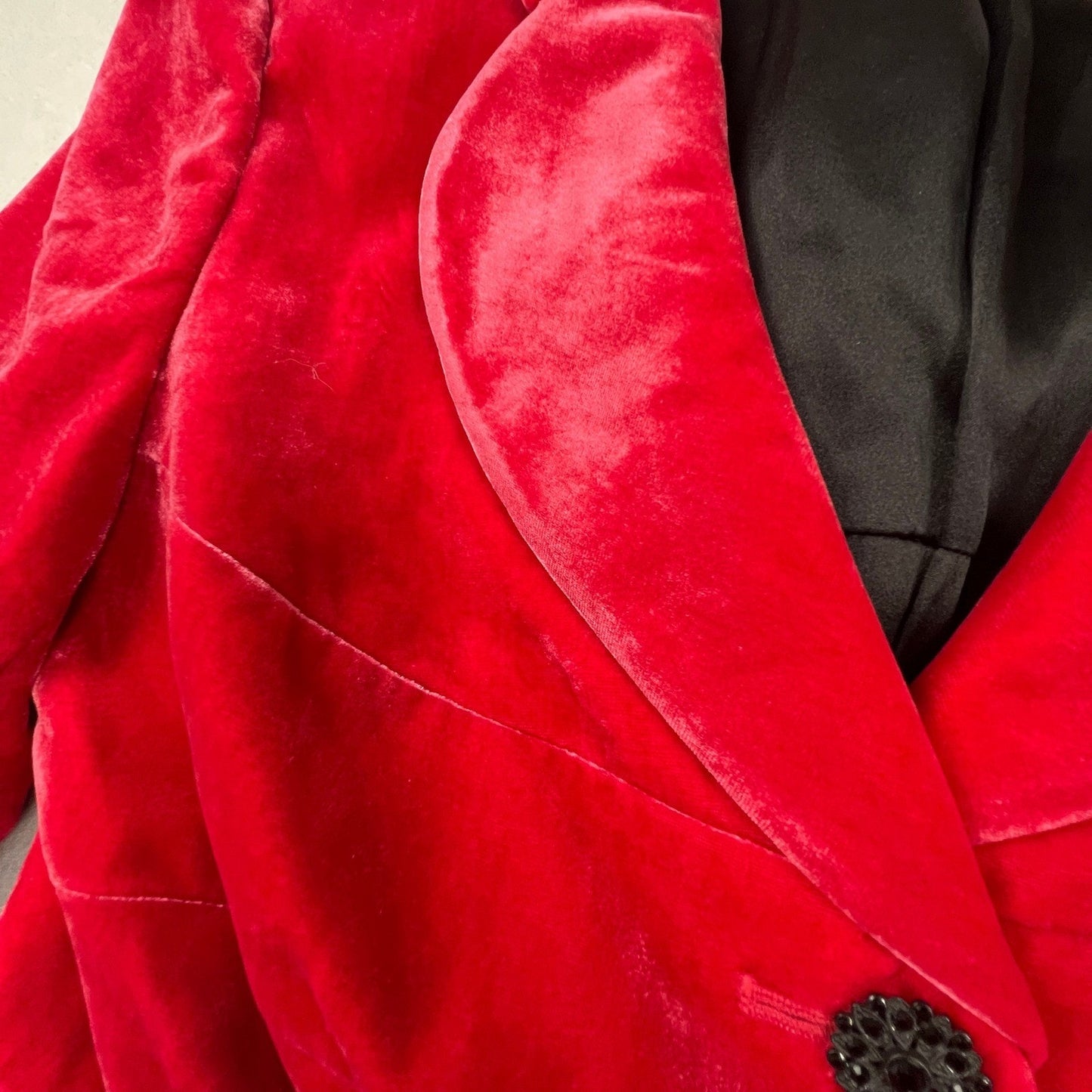 NWT VTG Kay Unger Velvet Blazer Women 8 Red Ornate Holiday Formal Jacket