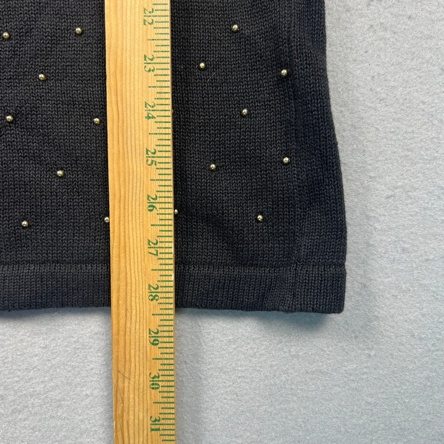 VTG 90s Victoria Harbour Sweater Women M Black Gold Sequin Beaded Party Glam