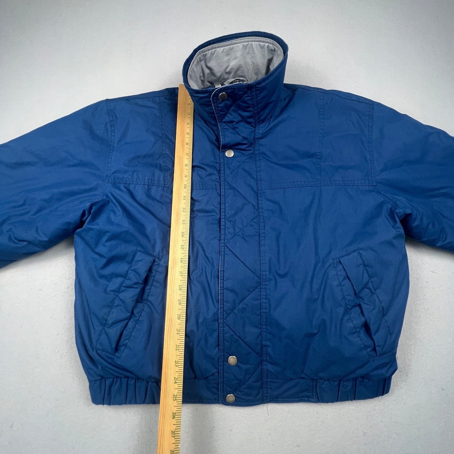 Members Only Down Puffer Jacket Mens XL Blue Vintage 80s Elbow Patches Ski Coat