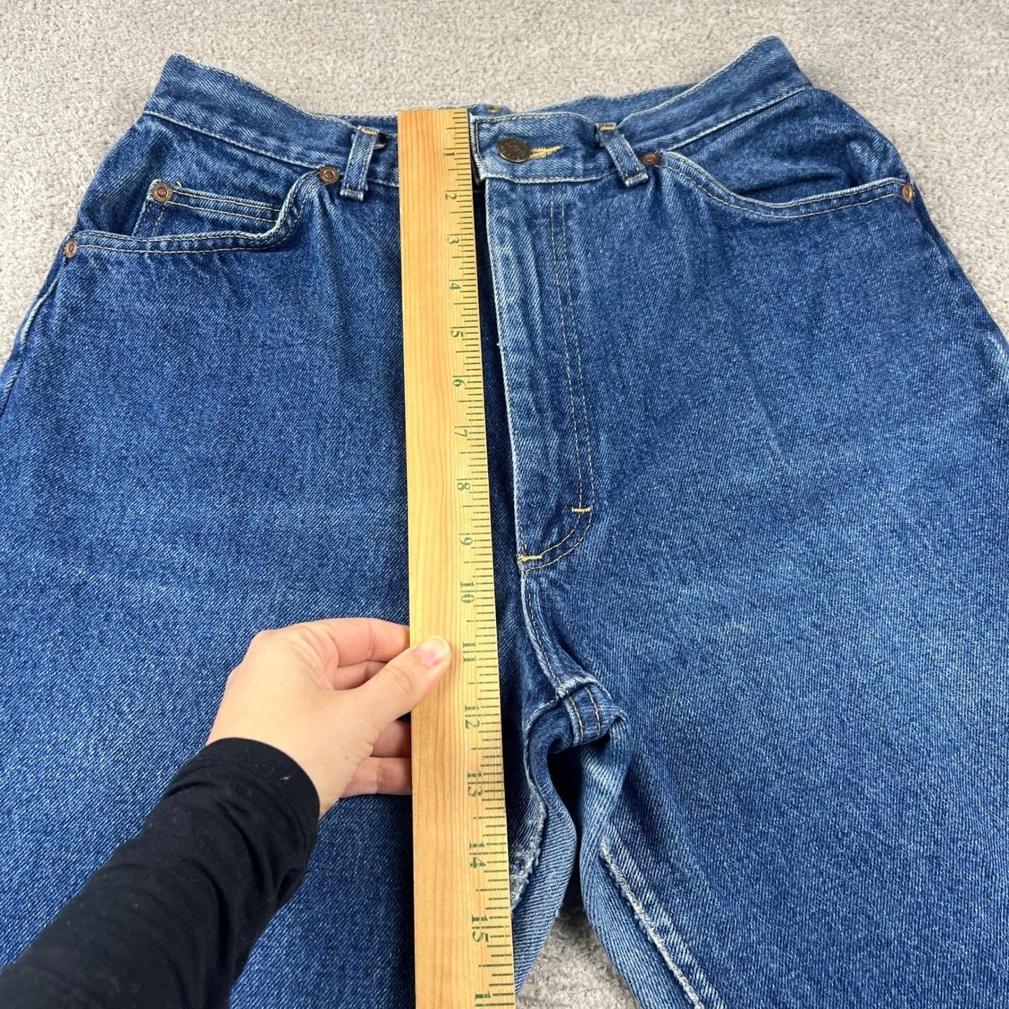 Vintage Lee Riders Jeans Womens 28 Blue High Waisted Straight Leg Denim