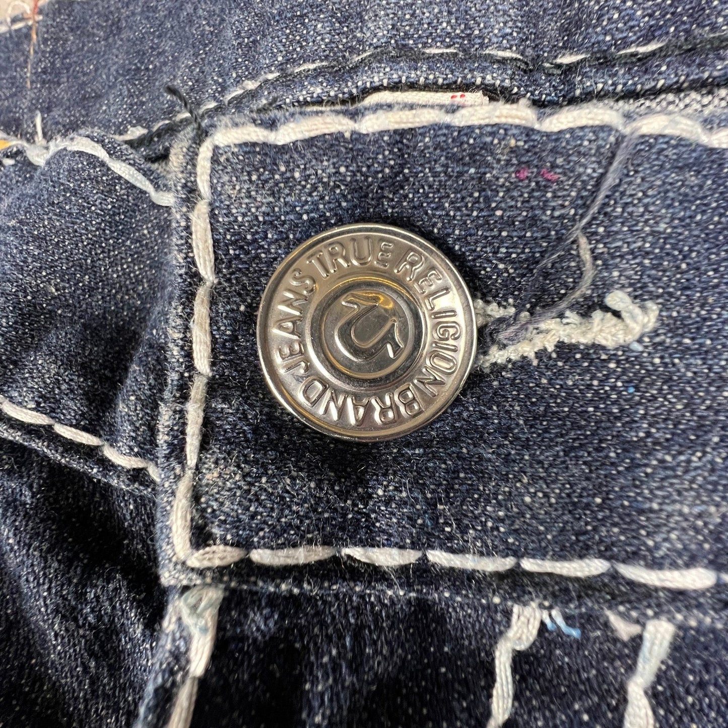 True Religion Joey Super T Jeans Mens 40 Blue Contrast Stitch Made in USA Y2K