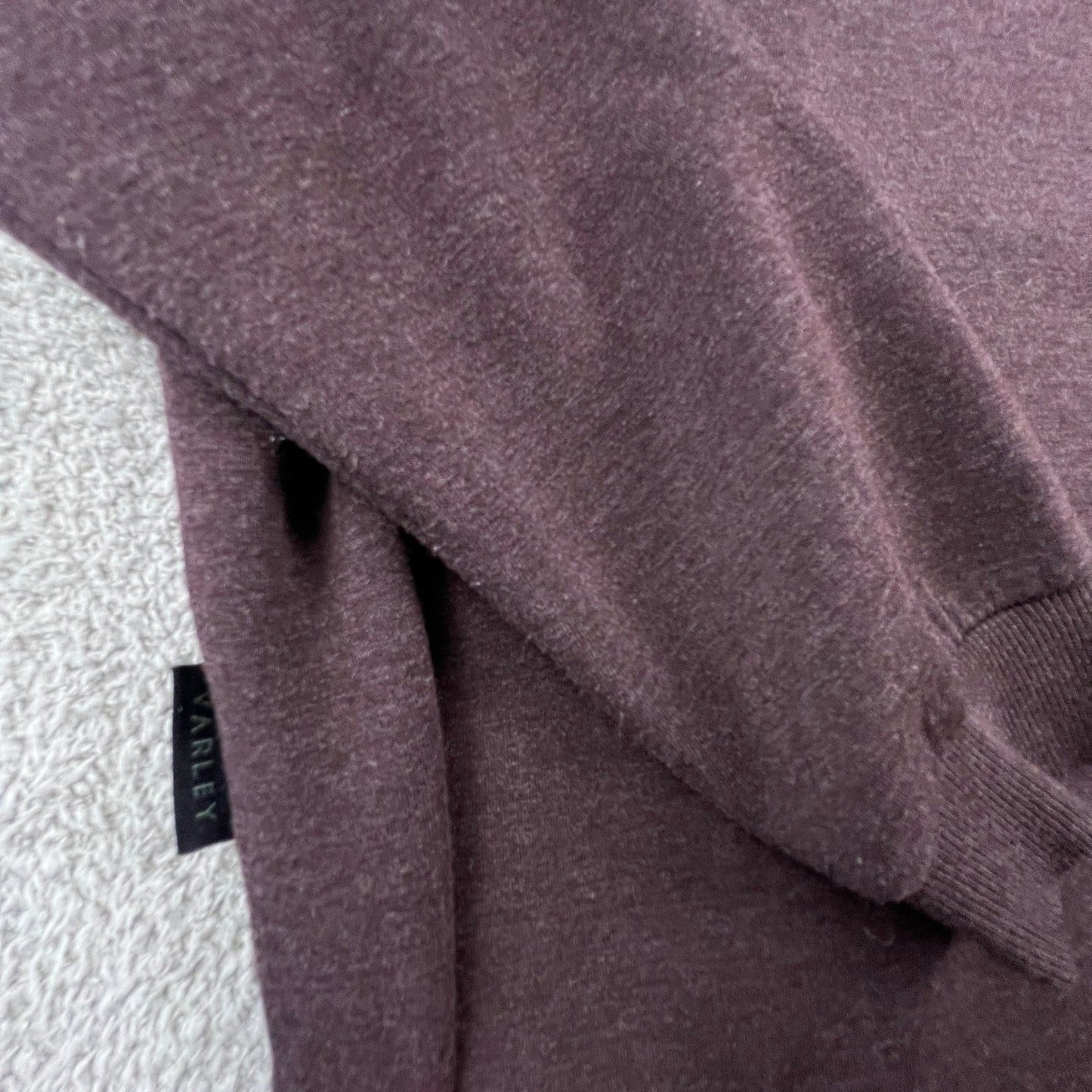 Varley Womens Oversized Sweatshirt Zipper Pocket Burgundy Plum Pullover Fashion
