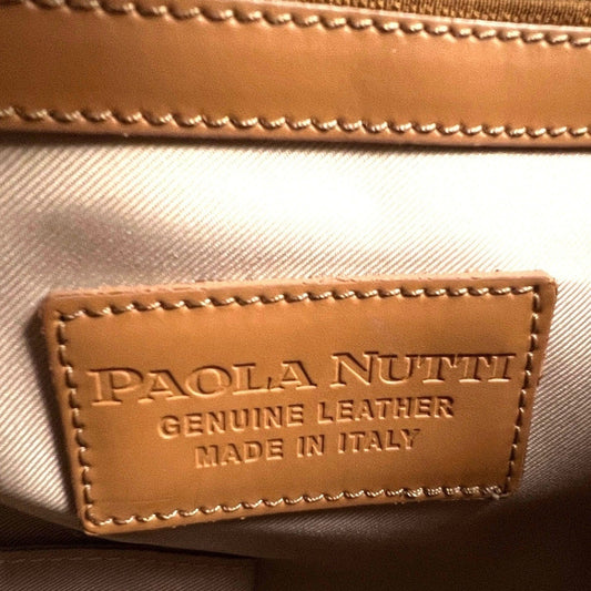 Paola Nutti Purse Bag Womens Large Tan Leather Made in Italy Elegant Boho