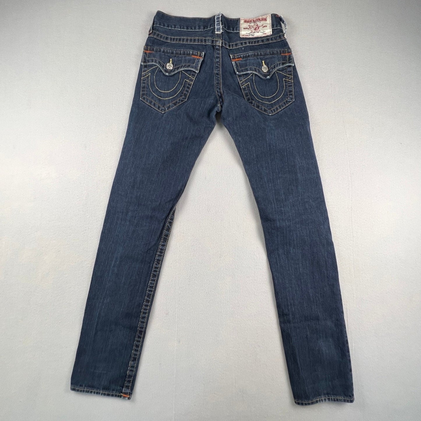 True Religion Skinny Jeans Womens 25 Dark Wash Low Rise Horseshoe Y2K Denim