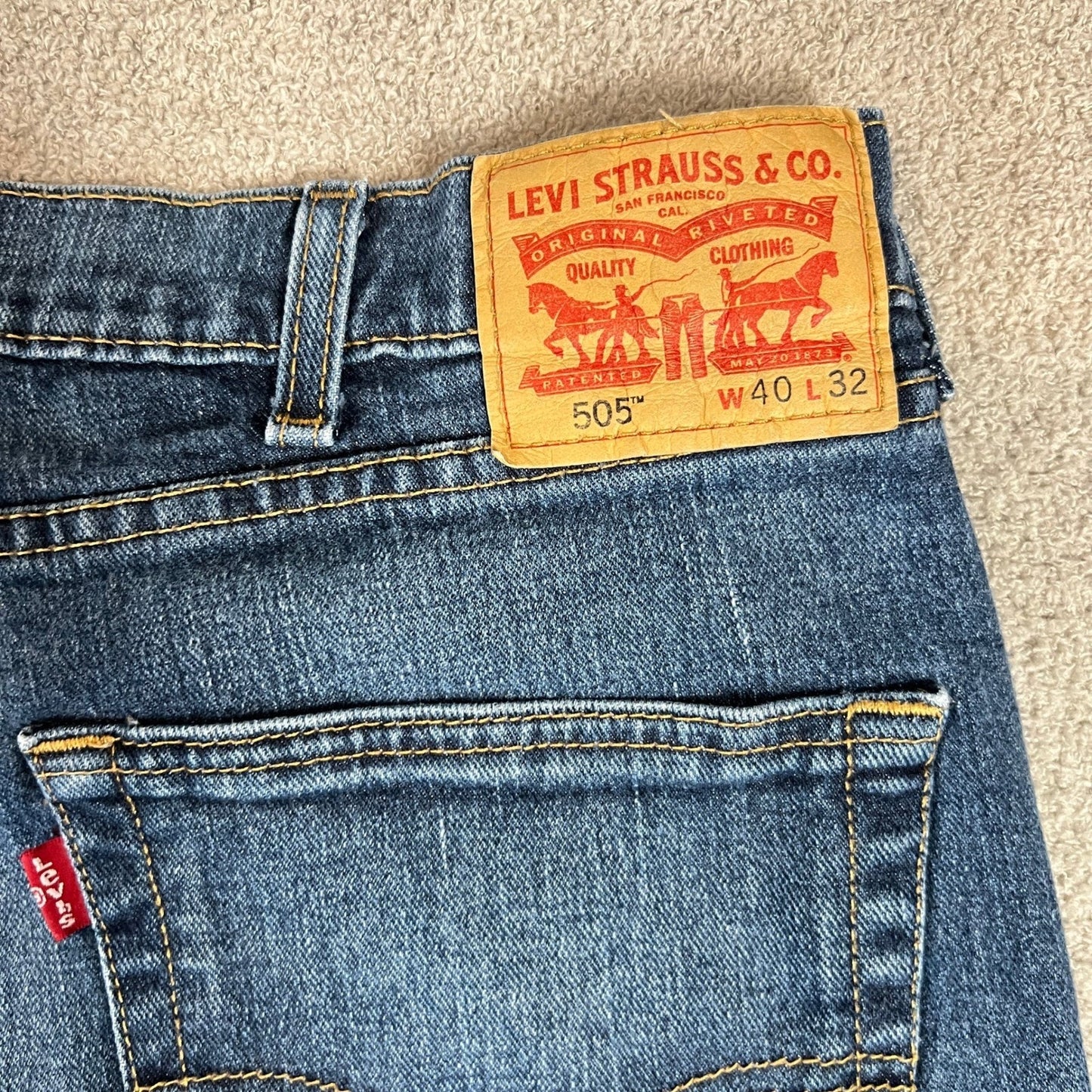 Levi's 505 Jeans Men's W40 L32 Blue Wash Denim Straight Leg Levi Strauss Y2K