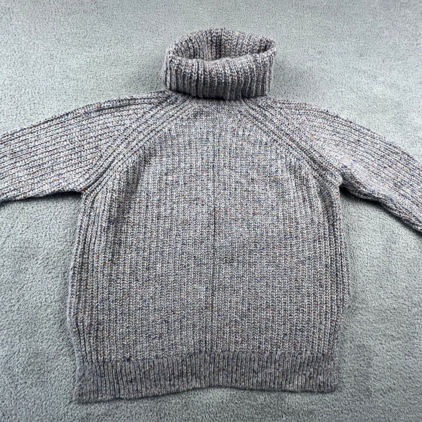 Madewell Womens Turtleneck Sweater Grey Confetti Marl Silk Wool Blend Comfy Cozy