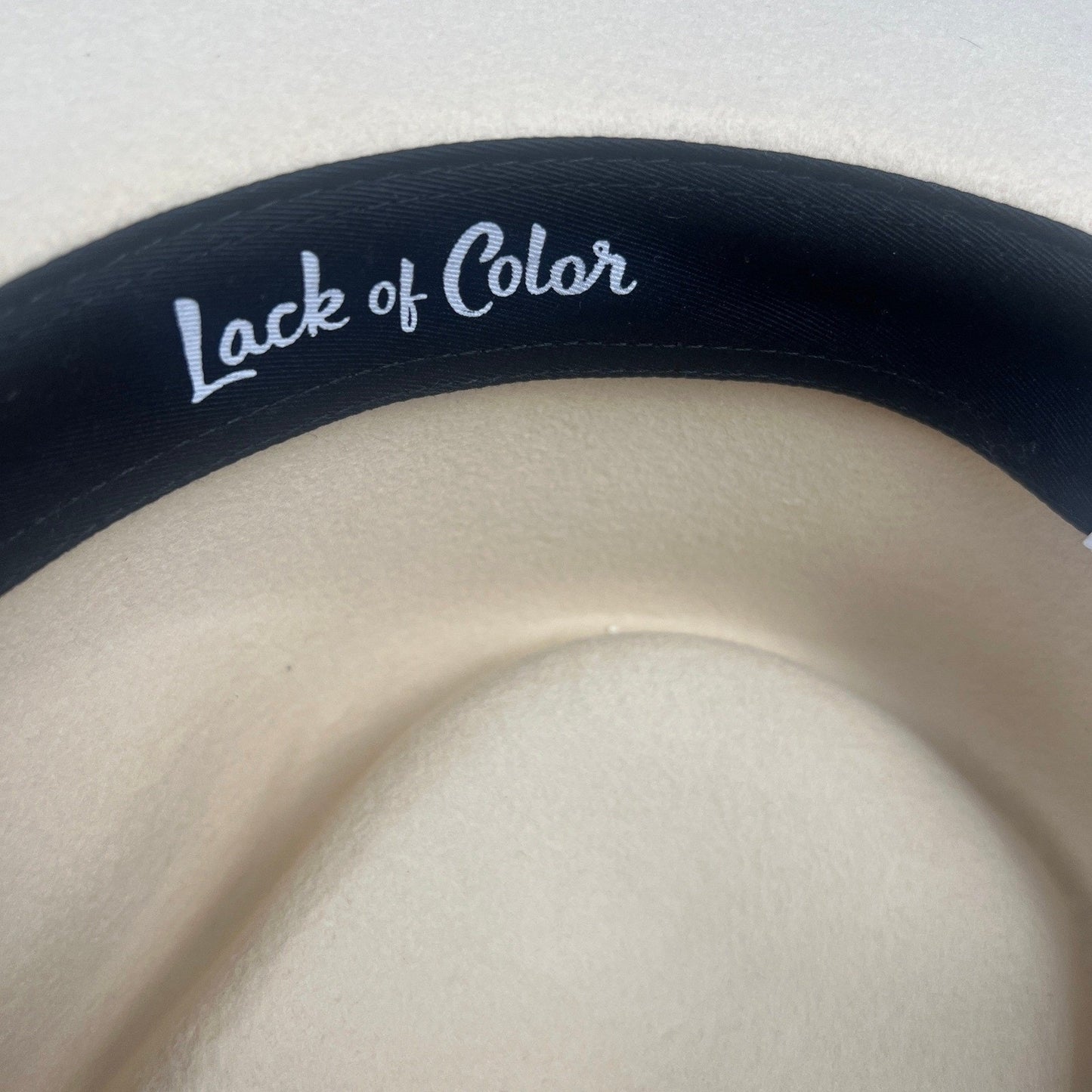 Lack of Color Wool Rancher Hat Womens M 57cm Ivory Ribbon Trim Boho Chic