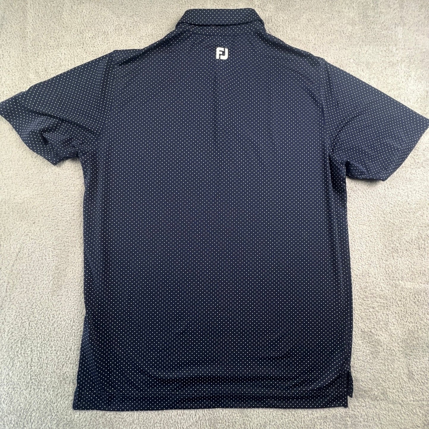 FootJoy Mens Navy Polka Dot Golf Polo Shirt Large The Rodeo Logo