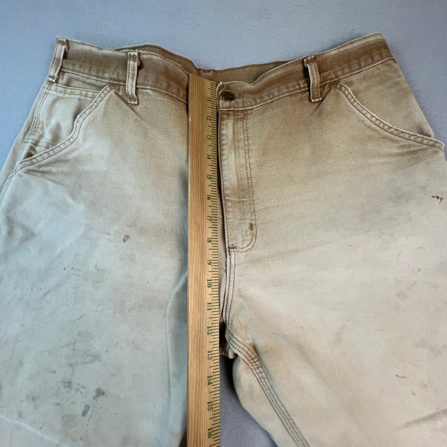 Carhartt B11 BRN Carpenter Pants Mens 38x32 Canvas Distressed Workwear Faded