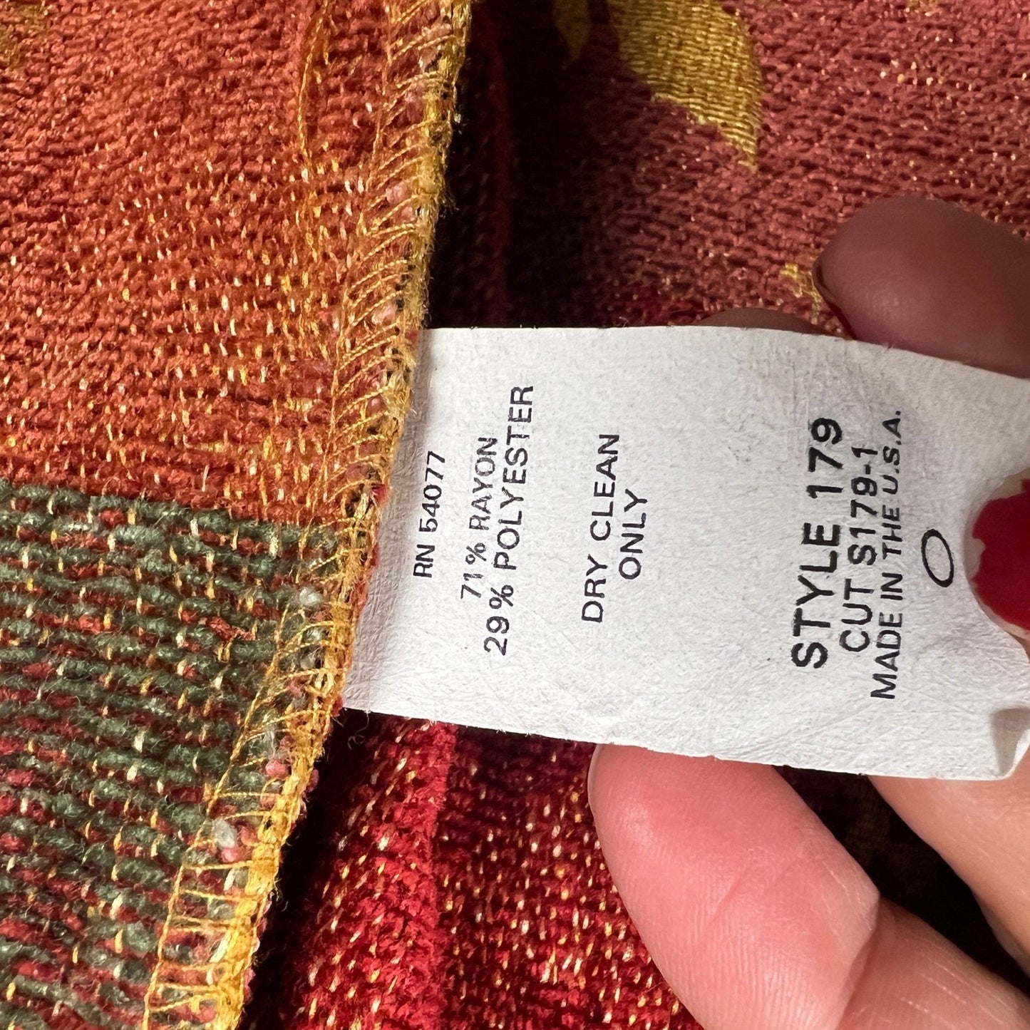 VTG Style Cabi Tapestry Coat Womens 10 Yellow Floral Jacquard Ornate Button