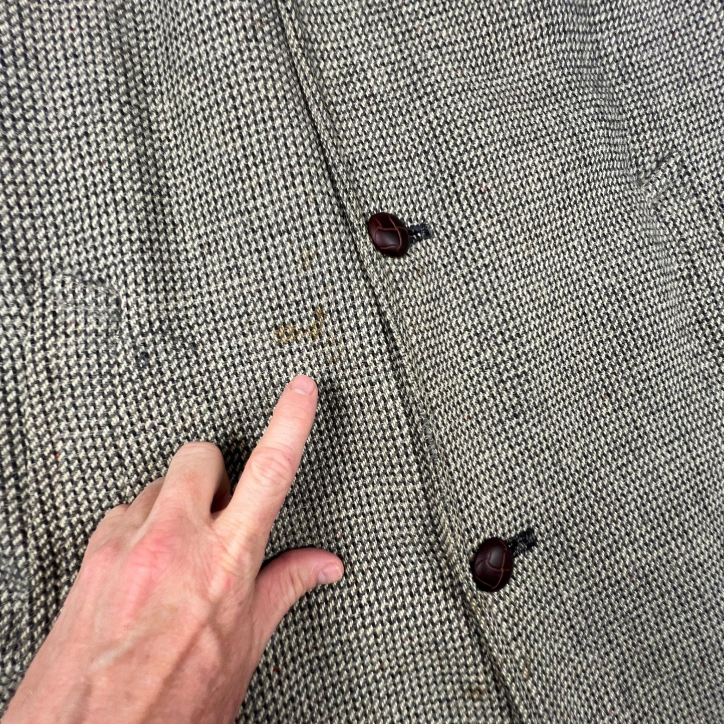 Harris Tweed Overcoat Mens XL Grey Handwoven Pure Scottish Wool Trench Coat VTG