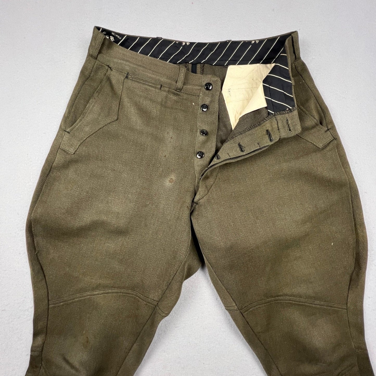 VTG 1940s Wool Riding Breeches Jodhpurs Button Cuff Equestrian Military Style