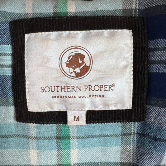 Southern Proper Puffer Vest Mens Medium Down Filled Waterfowl Feathers Zip Snaps