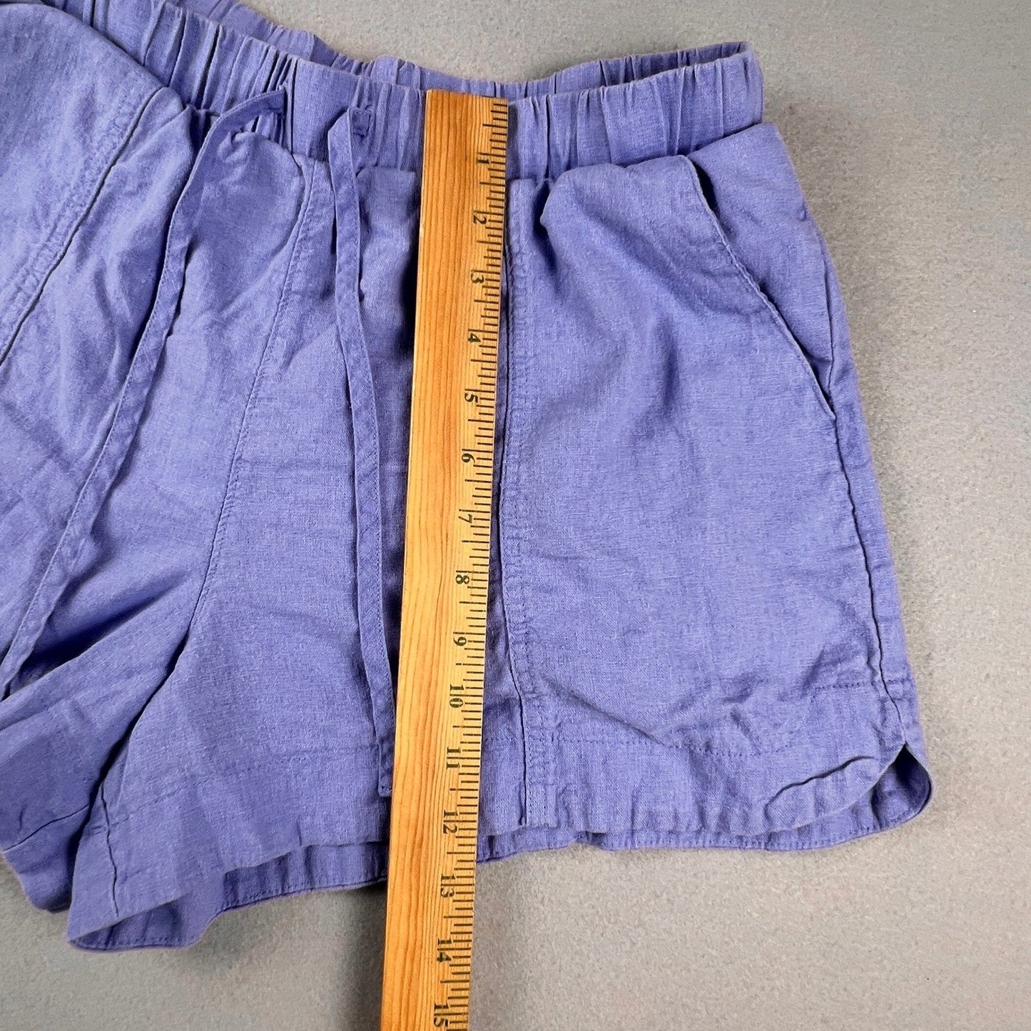 Linen Blend Shorts Medium Purple Drawstring Casual Summer Universal Thread