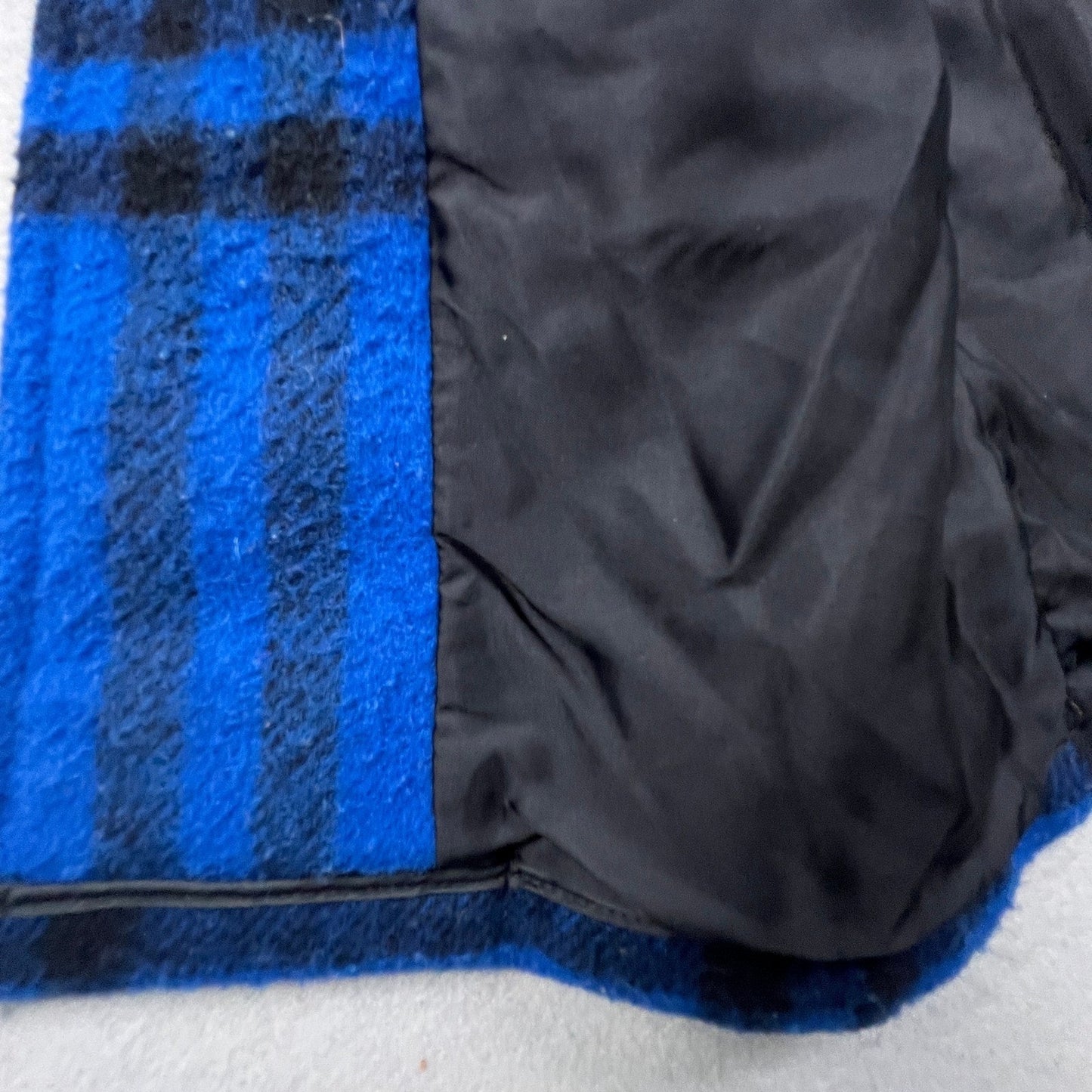 Woolrich Plaid Hooded Coat Womens Medium Blue Wool Blend Vintage Button Front
