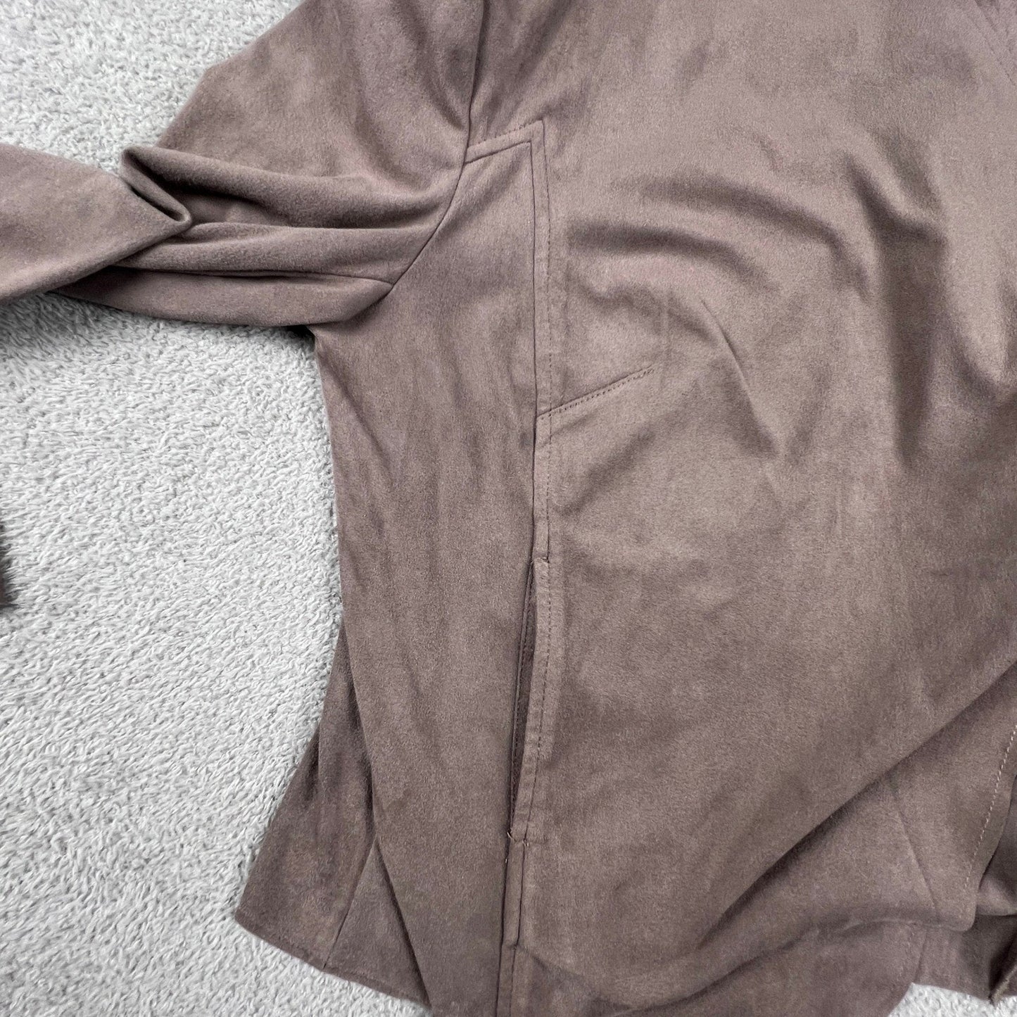 Kut from the Kloth Faux Suede Jacket Womens Small Brown Front Moto Boho