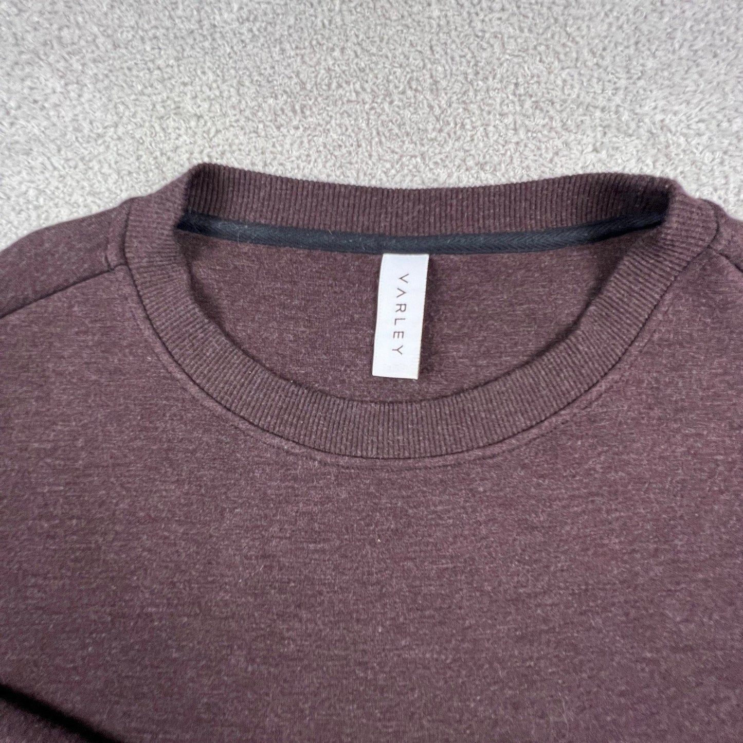 Varley Womens Oversized Sweatshirt Zipper Pocket Burgundy Plum Pullover Fashion