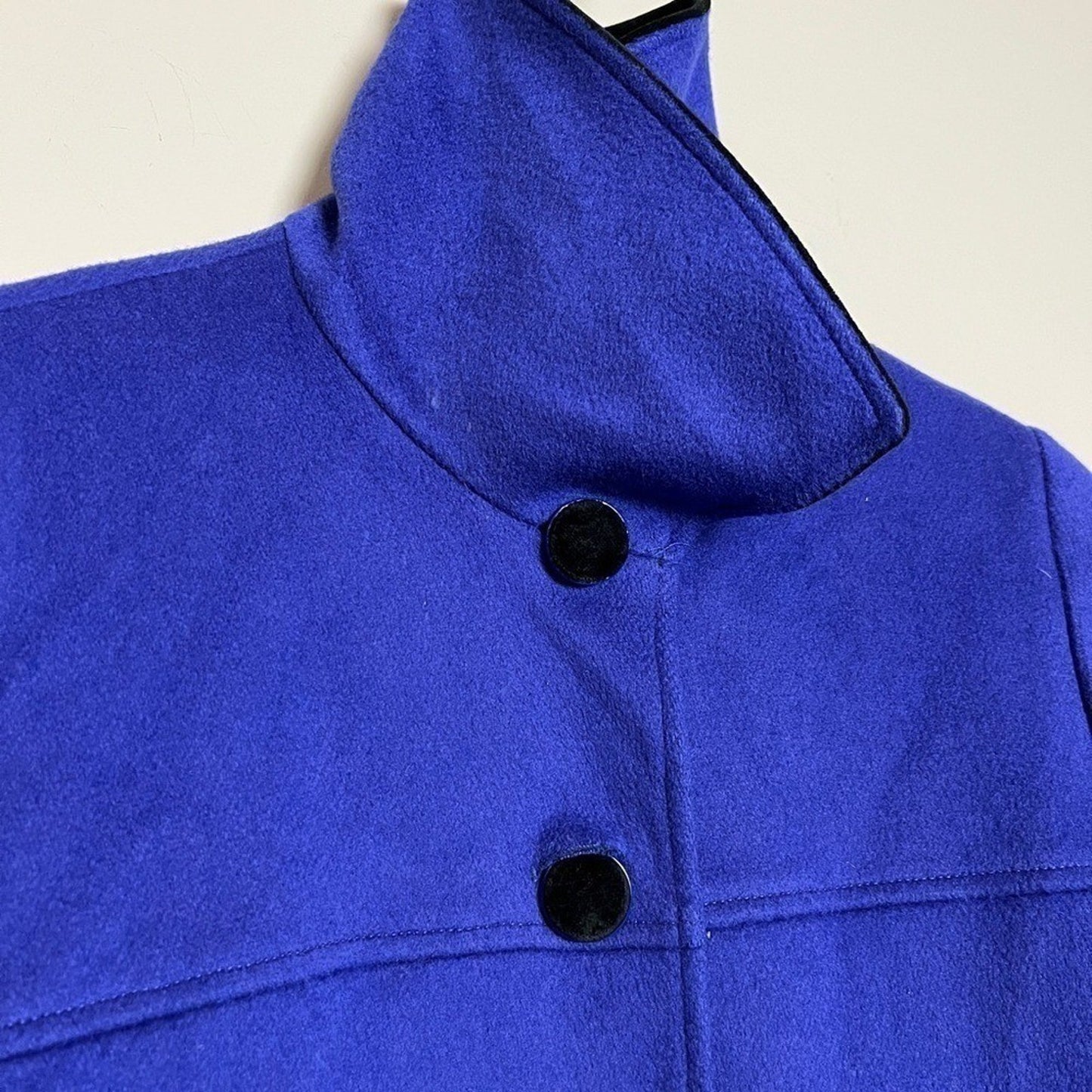 Princess Royalcore Swing Women's Blue Wool Coat Velvet Collar Size 10