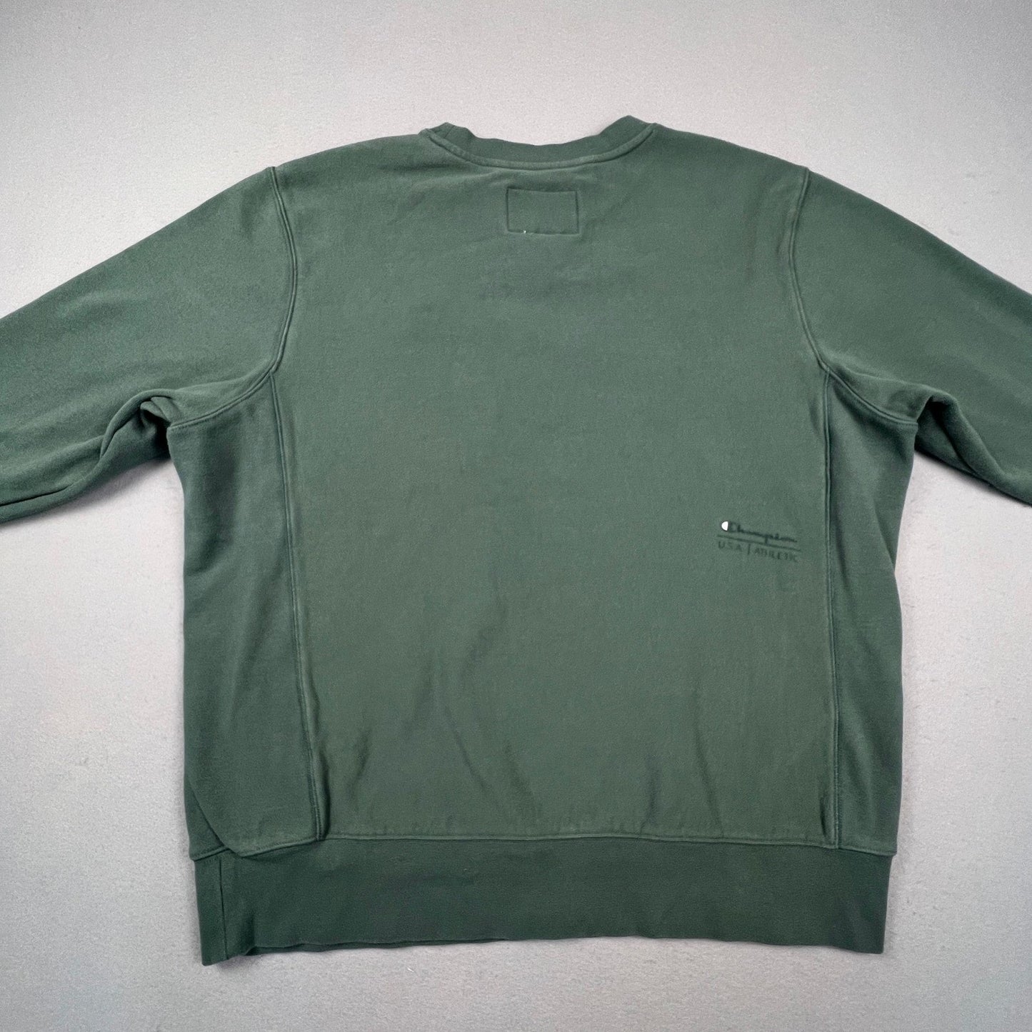 Champion Sweatshirt Men XXL Green Reverse Weave Big Logo Crewneck Pullover Sport