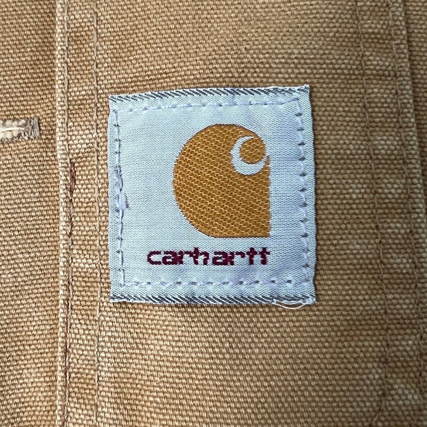 Carhartt Bib Overalls Mens 38x30 Brown Duck Canvas Double Knee Workwear R01 BRN