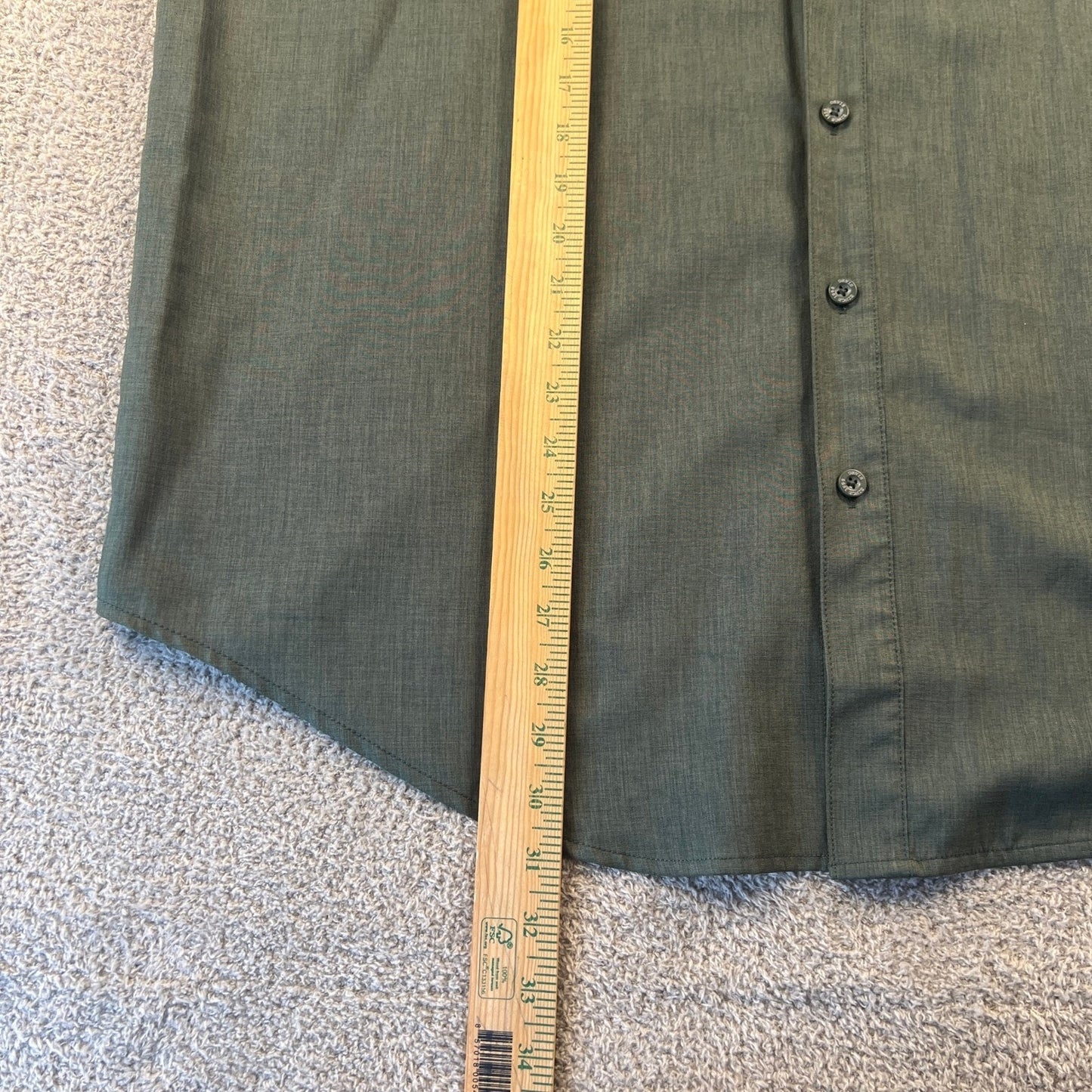 Orvis Button Down Shirt Mens XXL Green Short Sleeve Hiking Outdoor Utility