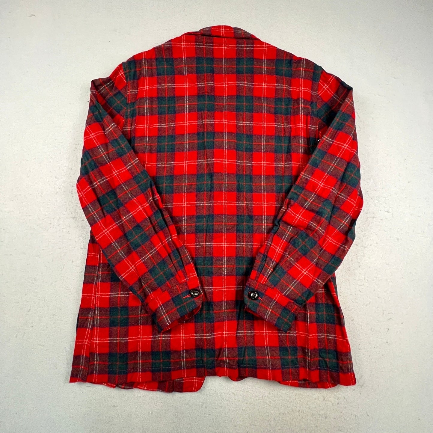Pendleton Wool Blazer Jacket Mens Large Red Plaid Virgin Wool Vintage Outdoor