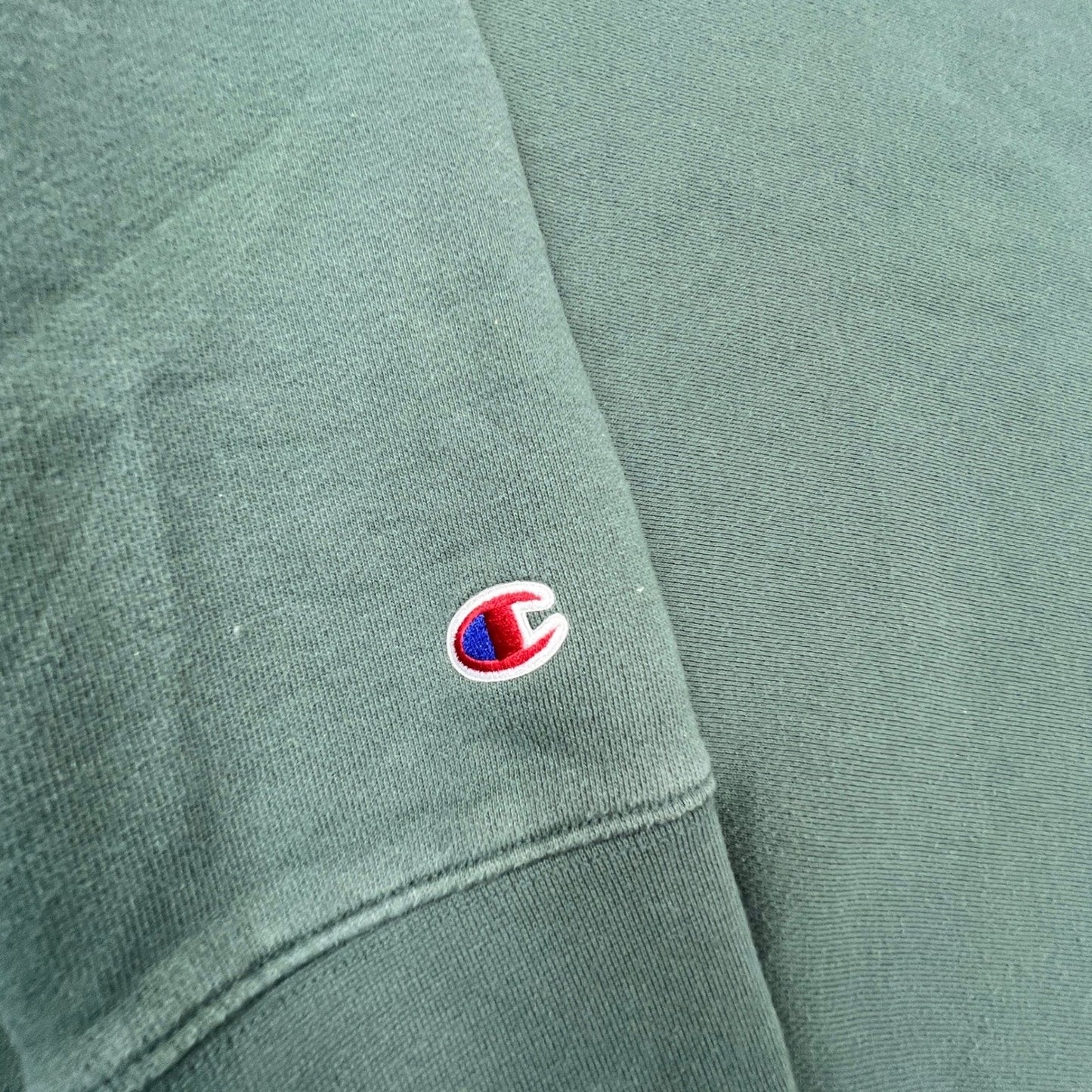 Champion Sweatshirt Men XXL Green Reverse Weave Big Logo Crewneck Pullover Sport
