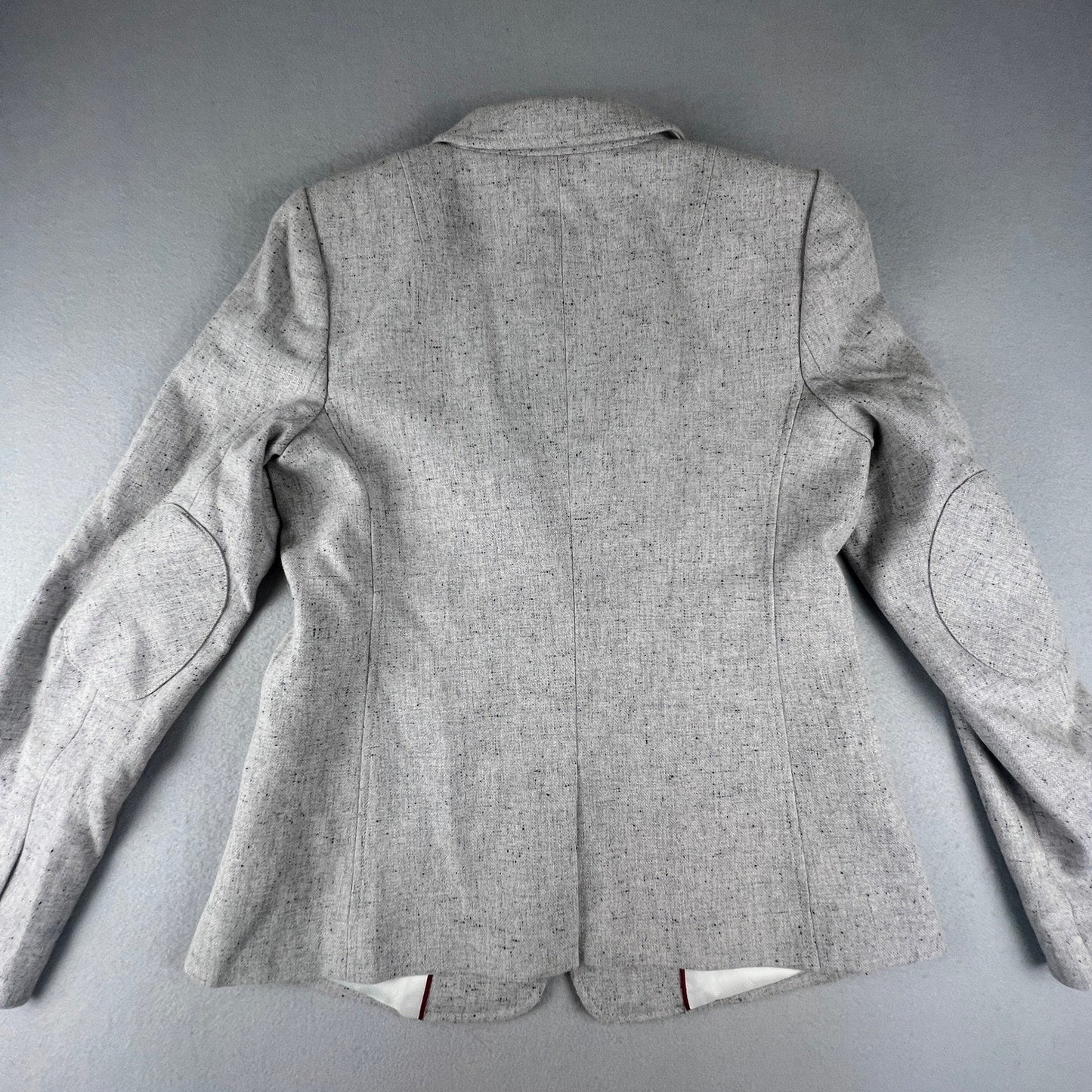Banana Republic Hacking Jacket Womens 12 Gray Wool Blend Blazer Preppy