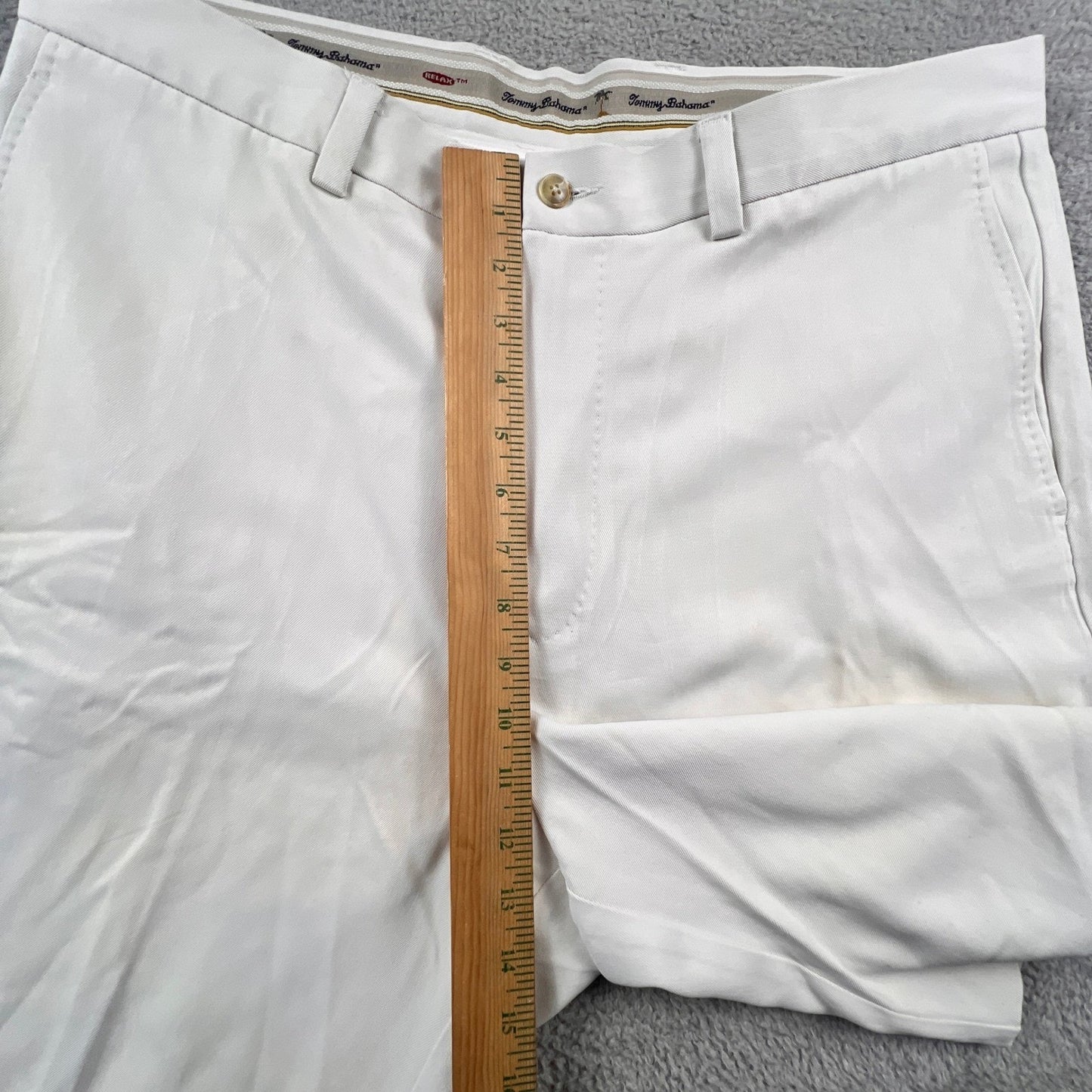 Tommy Bahama Silk Shorts Mens 36 White Relax Flat Front Tropical Beach Casual