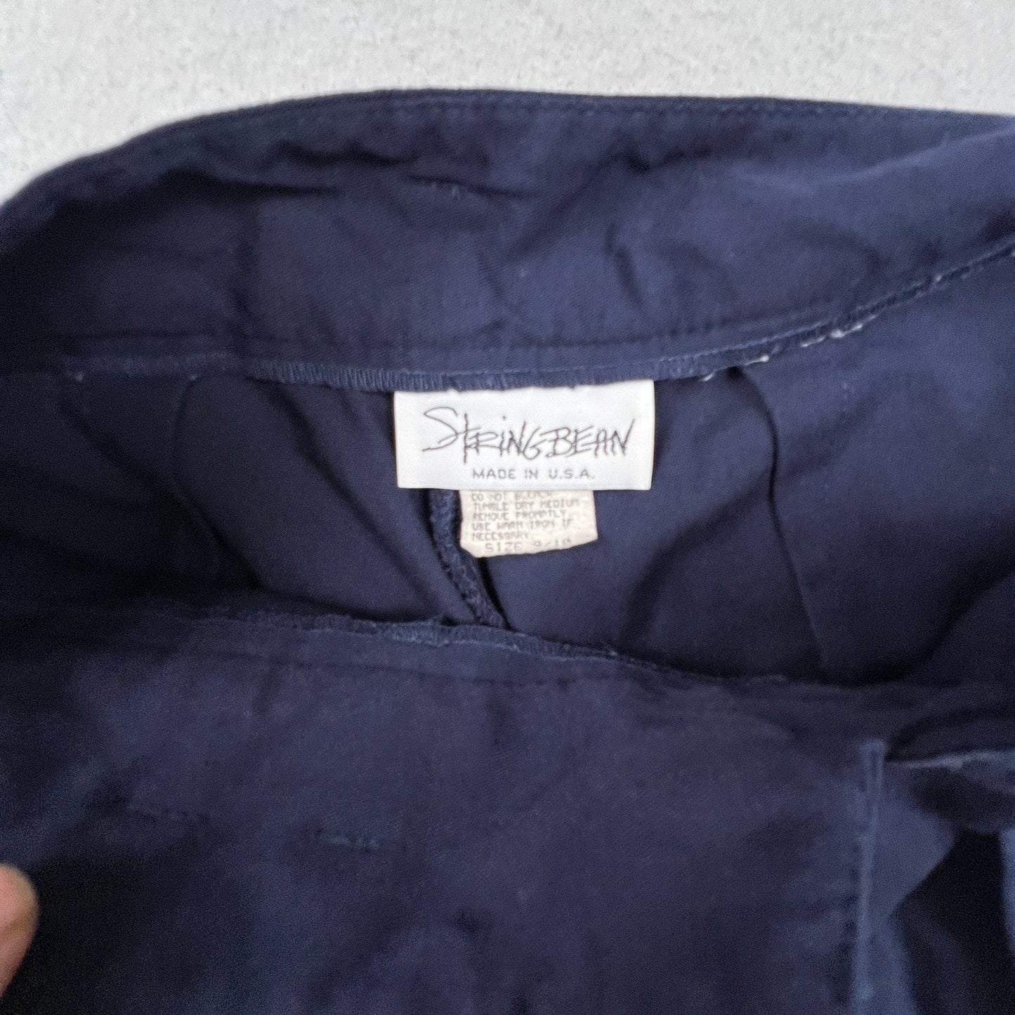 Stringbean Pleated Trousers Womens 9/10 Navy Blue High Rise Tapered Vintage USA